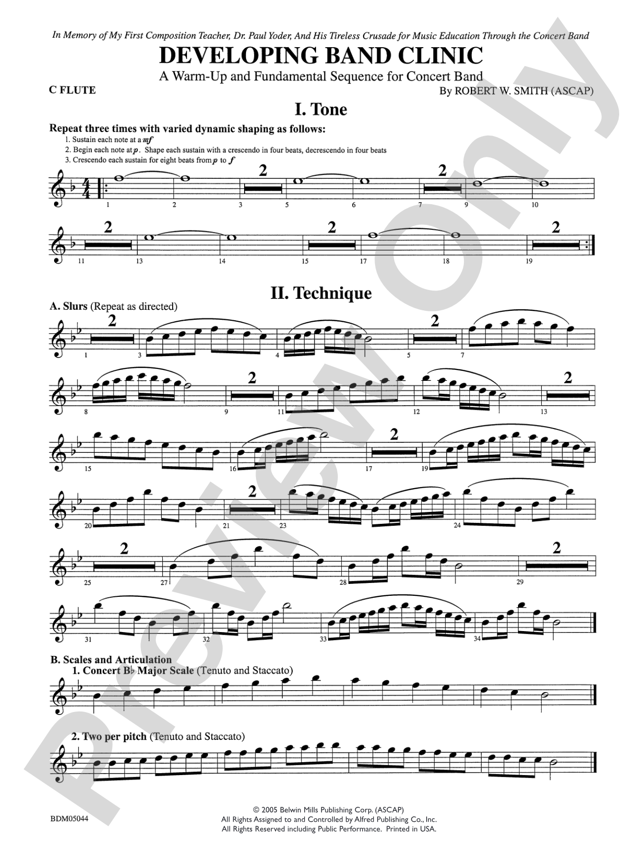 Developing Band Clinic (A Warm-Up and Fundamental Sequence for Concert Band): Flute