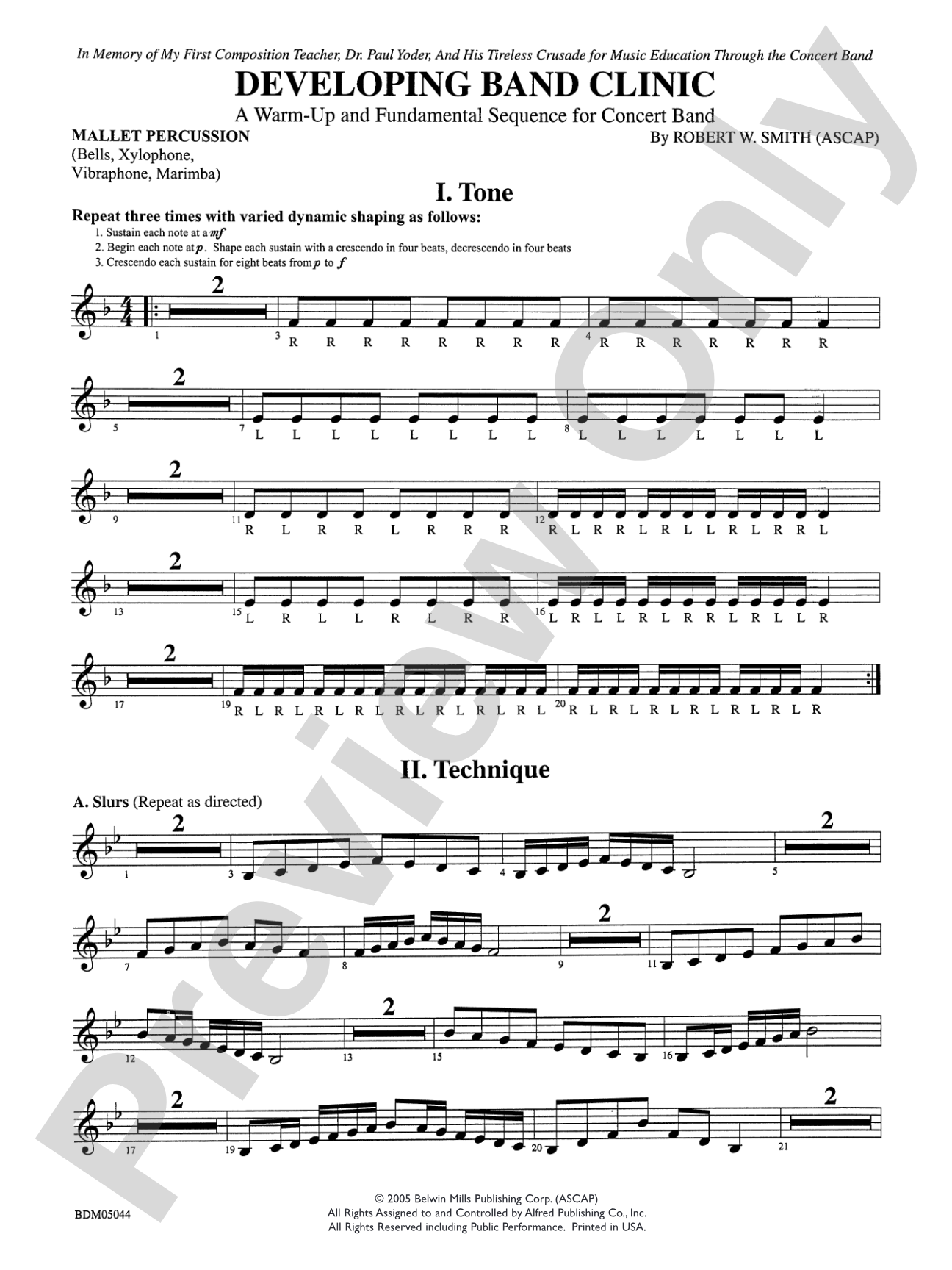 Developing Band Clinic (A Warm-Up and Fundamental Sequence for Concert Band): Mallets