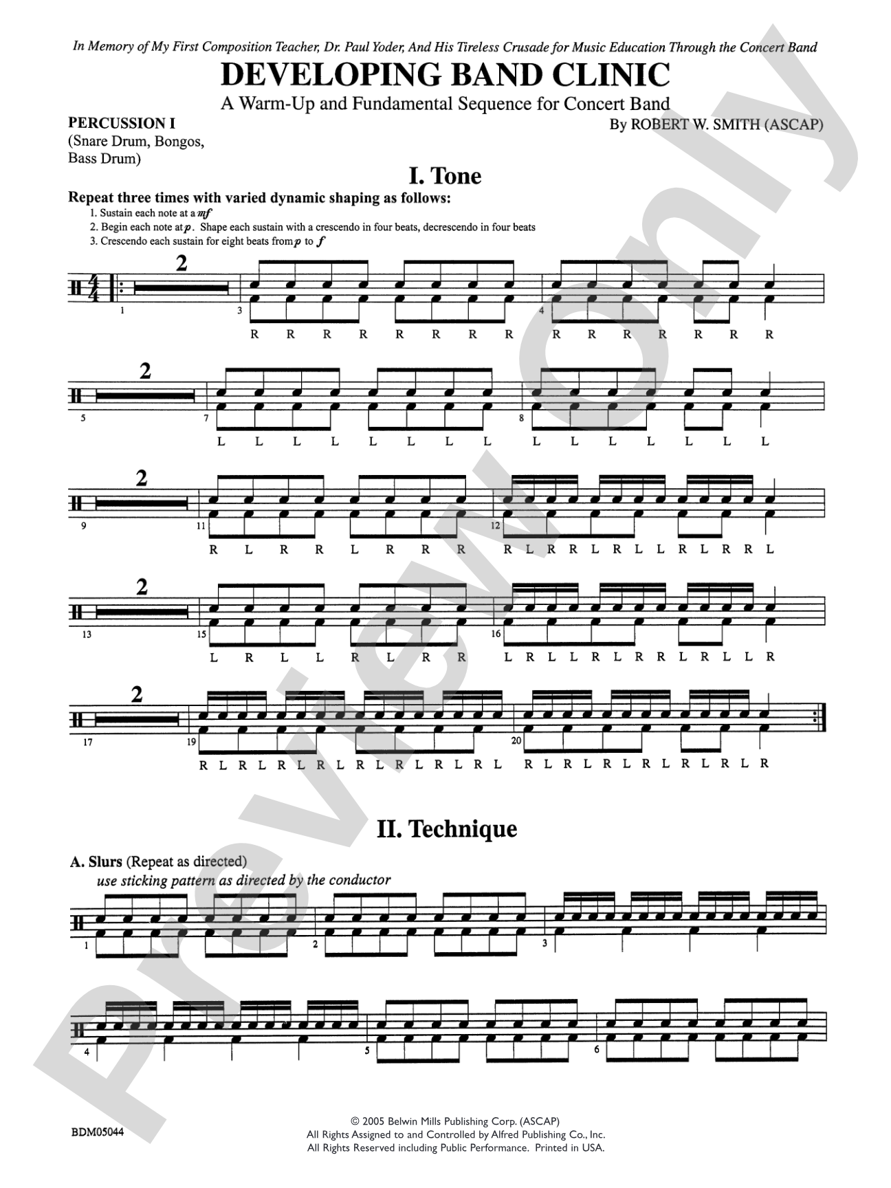 Developing Band Clinic (A Warm-Up and Fundamental Sequence for Concert Band): 1st Percussion