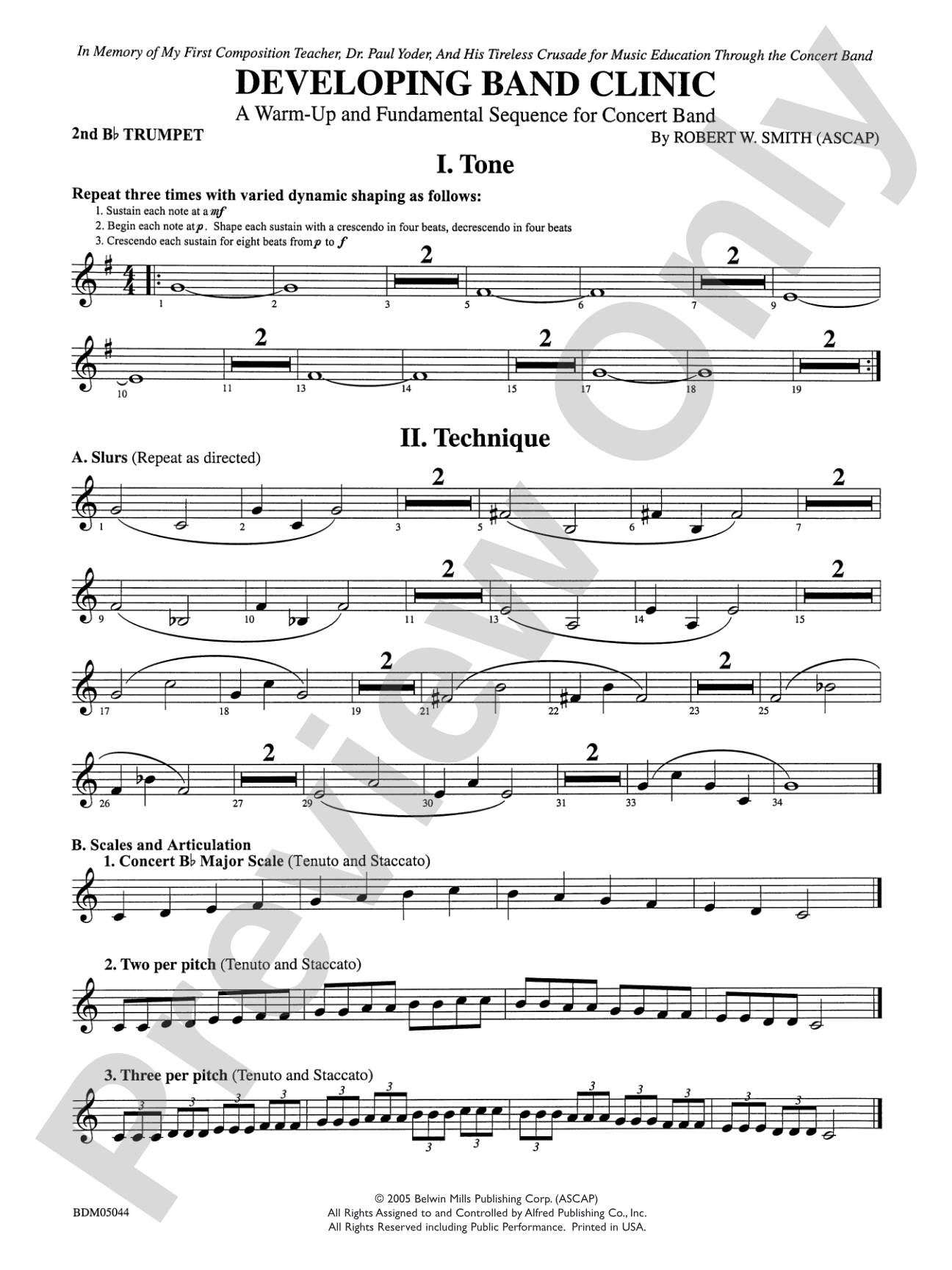 Developing Band Clinic (A Warm-Up and Fundamental Sequence for Concert Band): 2nd B-flat Trumpet