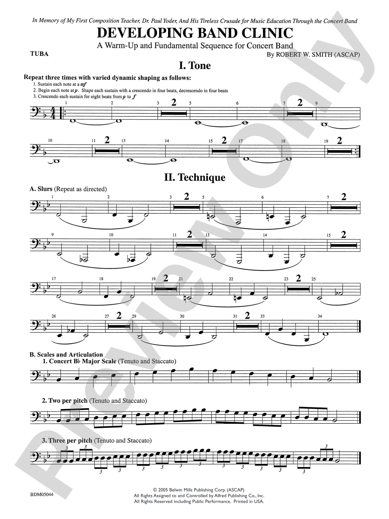 Developing Band Clinic (A Warm-Up and Fundamental Sequence for Concert Band): Tuba