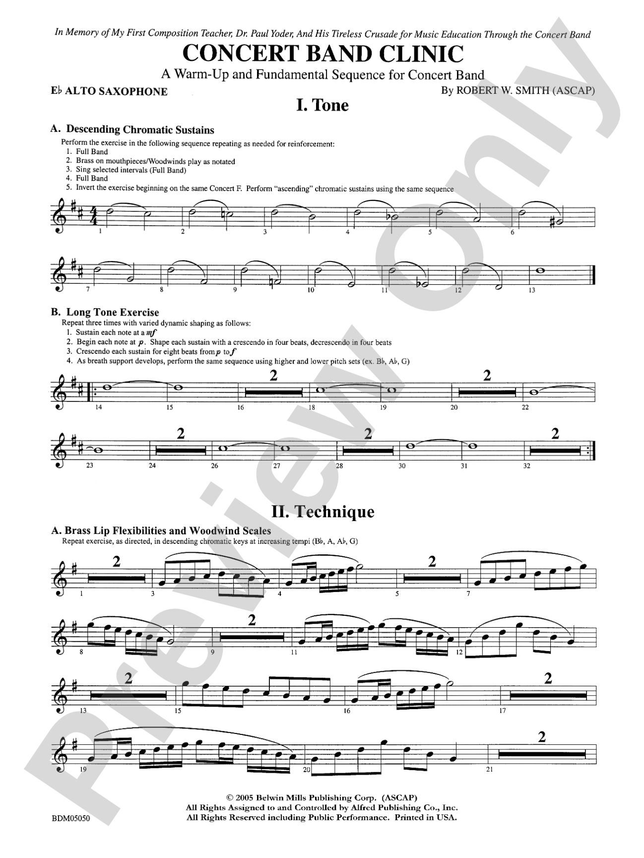 Concert Band Clinic (A Warm-Up and Fundamental Sequence for Concert Band): E-flat Alto Saxophone