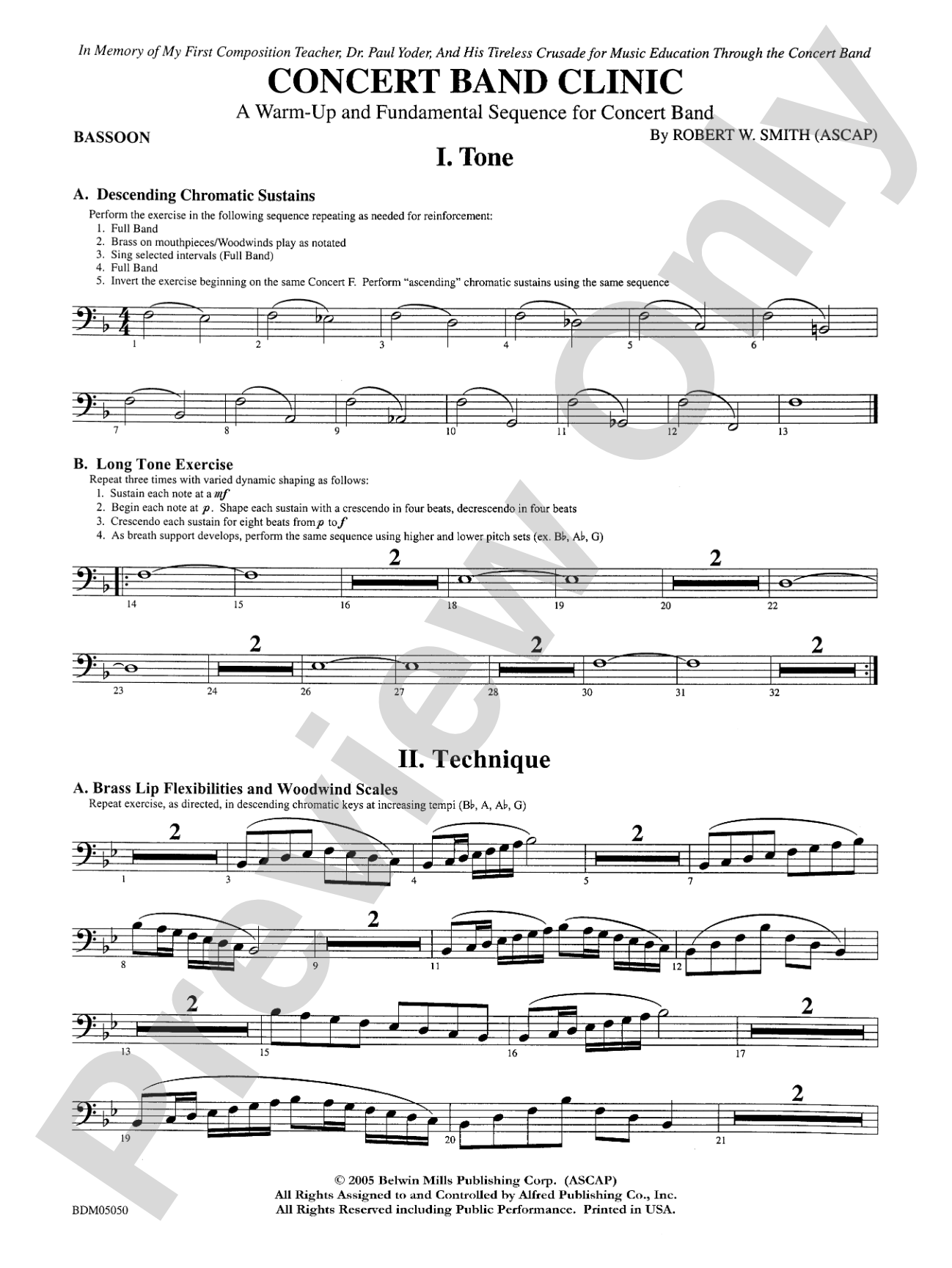 Concert Band Clinic (A Warm-Up and Fundamental Sequence for Concert Band): Bassoon