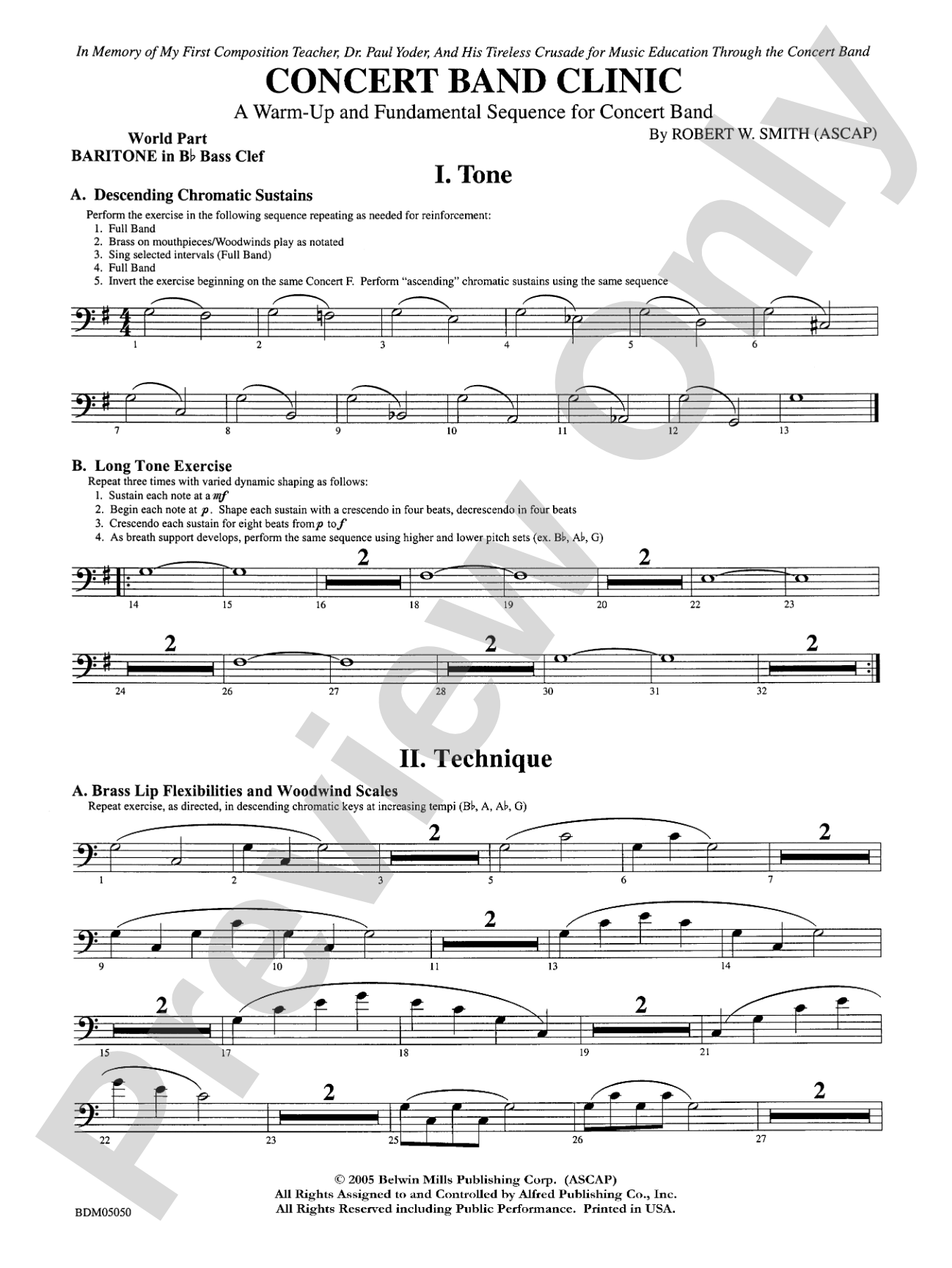 Concert Band Clinic (A Warm-Up and Fundamental Sequence for Concert Band): WP B-flat Baritone B.C.