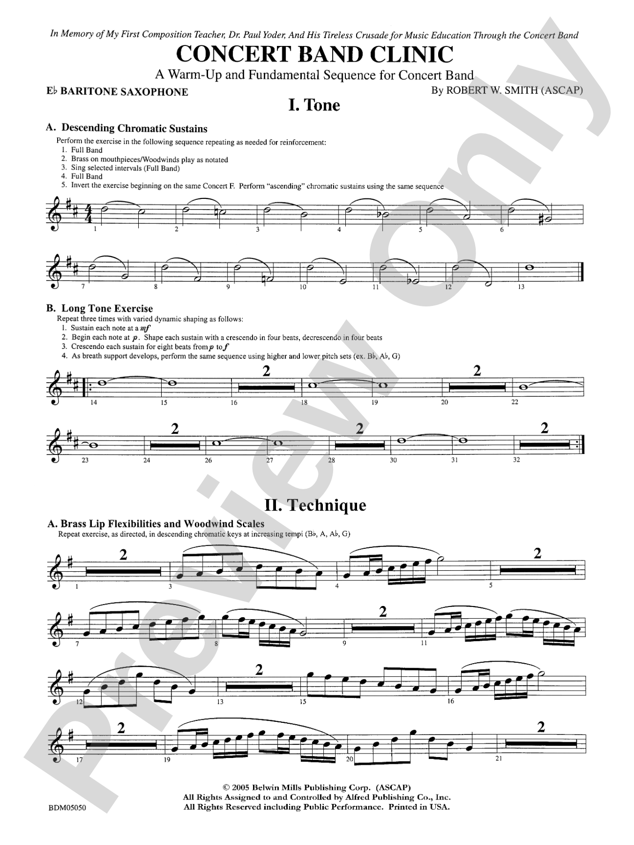 Concert Band Clinic (A Warm-Up and Fundamental Sequence for Concert Band): E-flat Baritone Saxophone