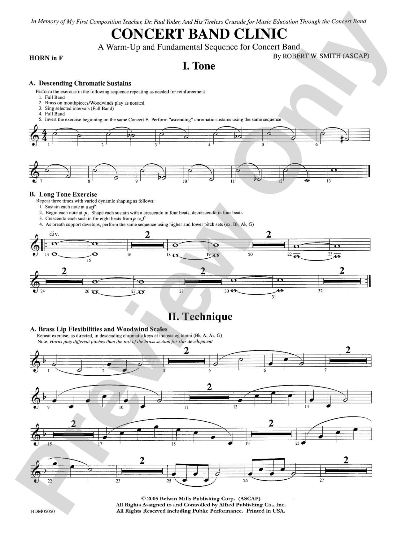 Concert Band Clinic (A Warm-Up and Fundamental Sequence for Concert Band): 1st F Horn
