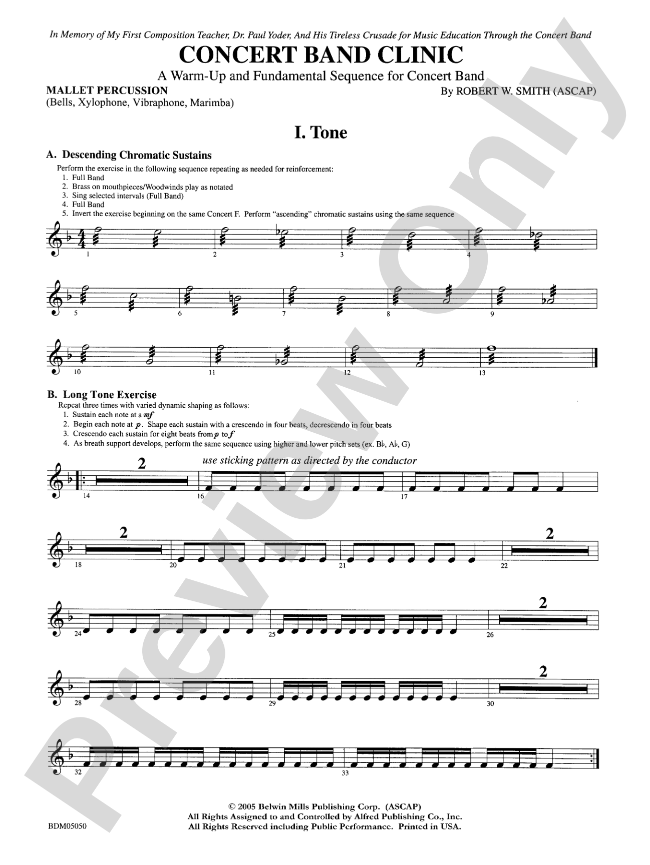 Concert Band Clinic (A Warm-Up and Fundamental Sequence for Concert Band): Mallets