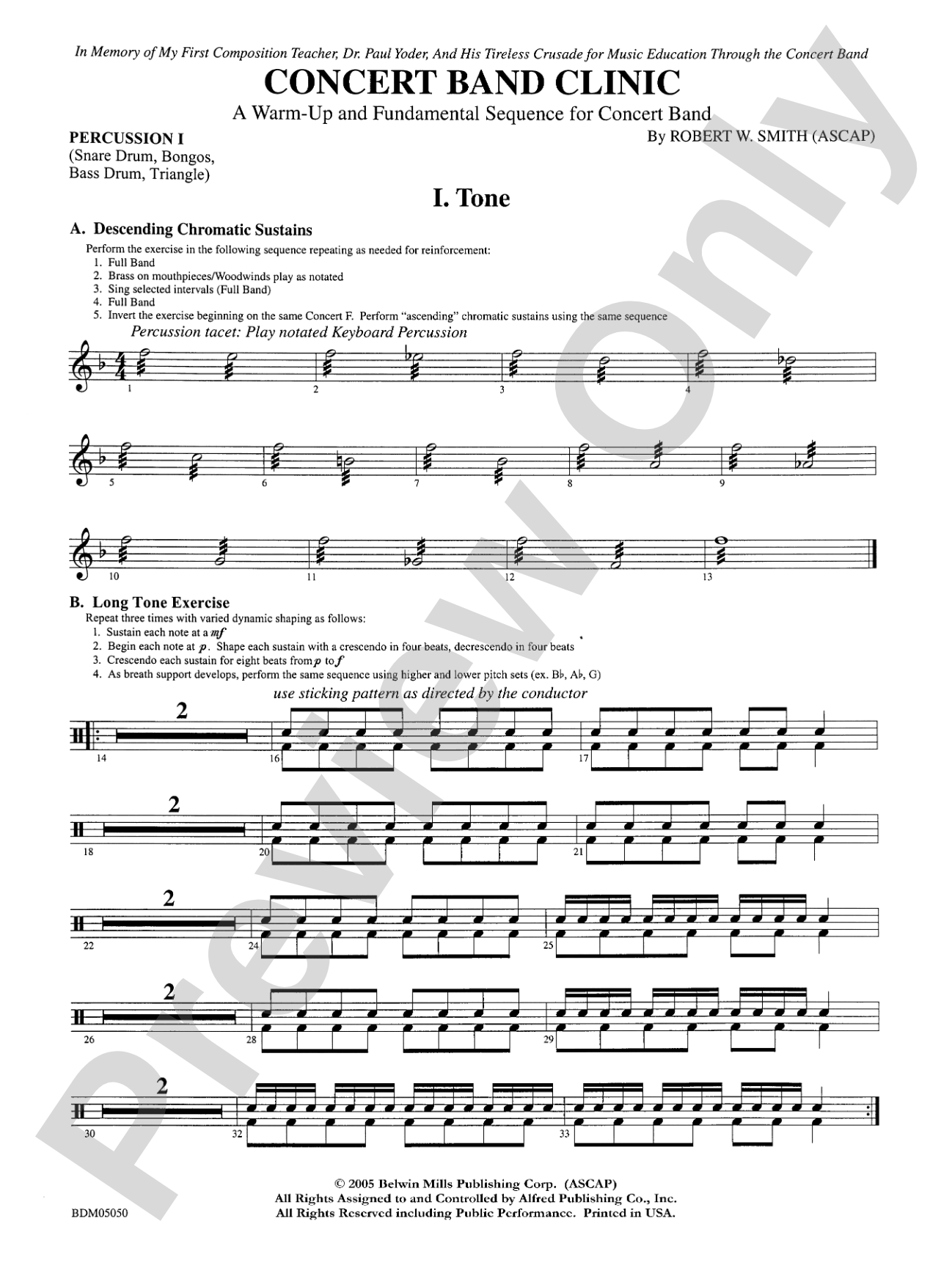 Concert Band Clinic (A Warm-Up and Fundamental Sequence for Concert Band): 1st Percussion
