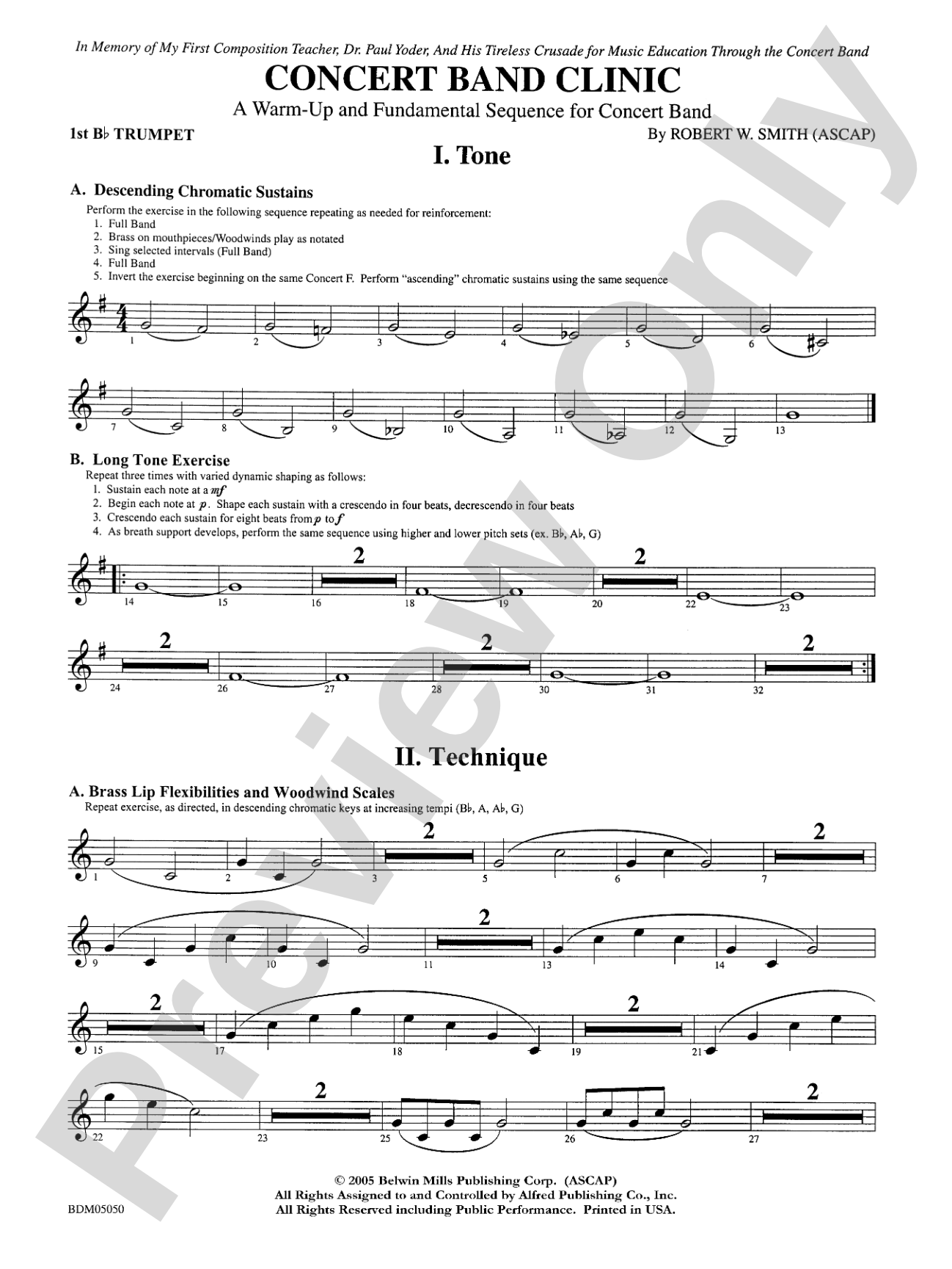Concert Band Clinic (A Warm-Up and Fundamental Sequence for Concert Band): 1st B-flat Trumpet