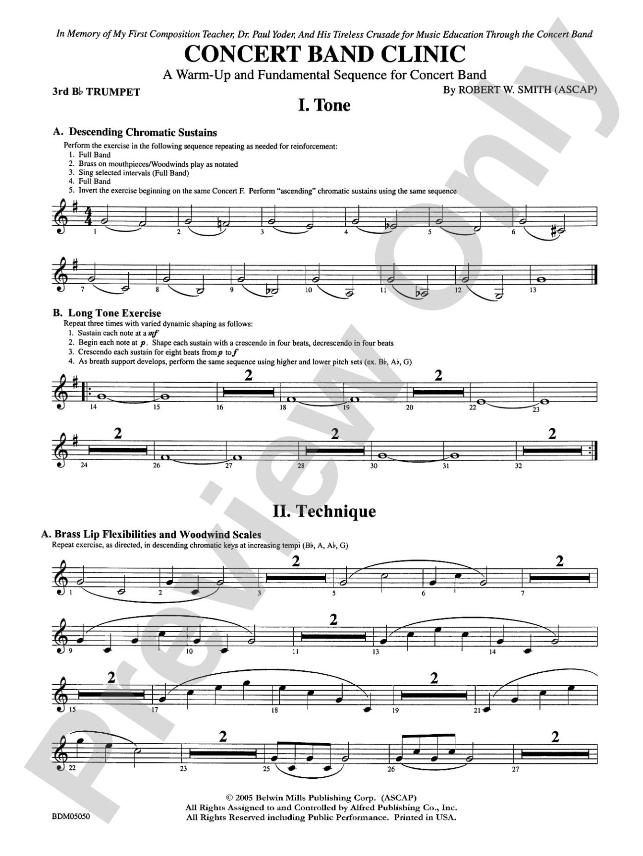 Concert Band Clinic (A Warm-Up and Fundamental Sequence for Concert Band): 3rd B-flat Trumpet