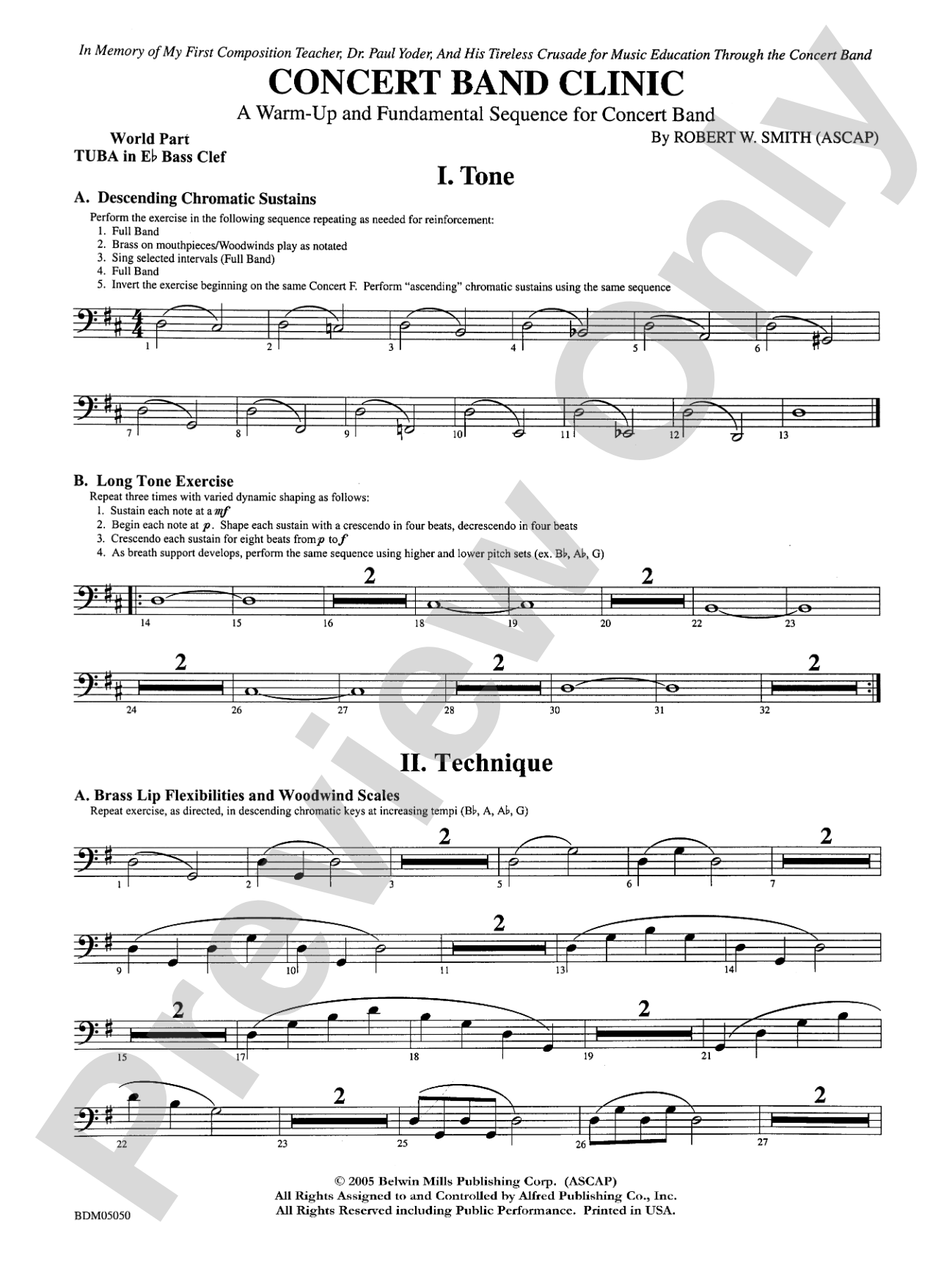Concert Band Clinic (A Warm-Up and Fundamental Sequence for Concert Band): WP E-flat Tuba B.C.