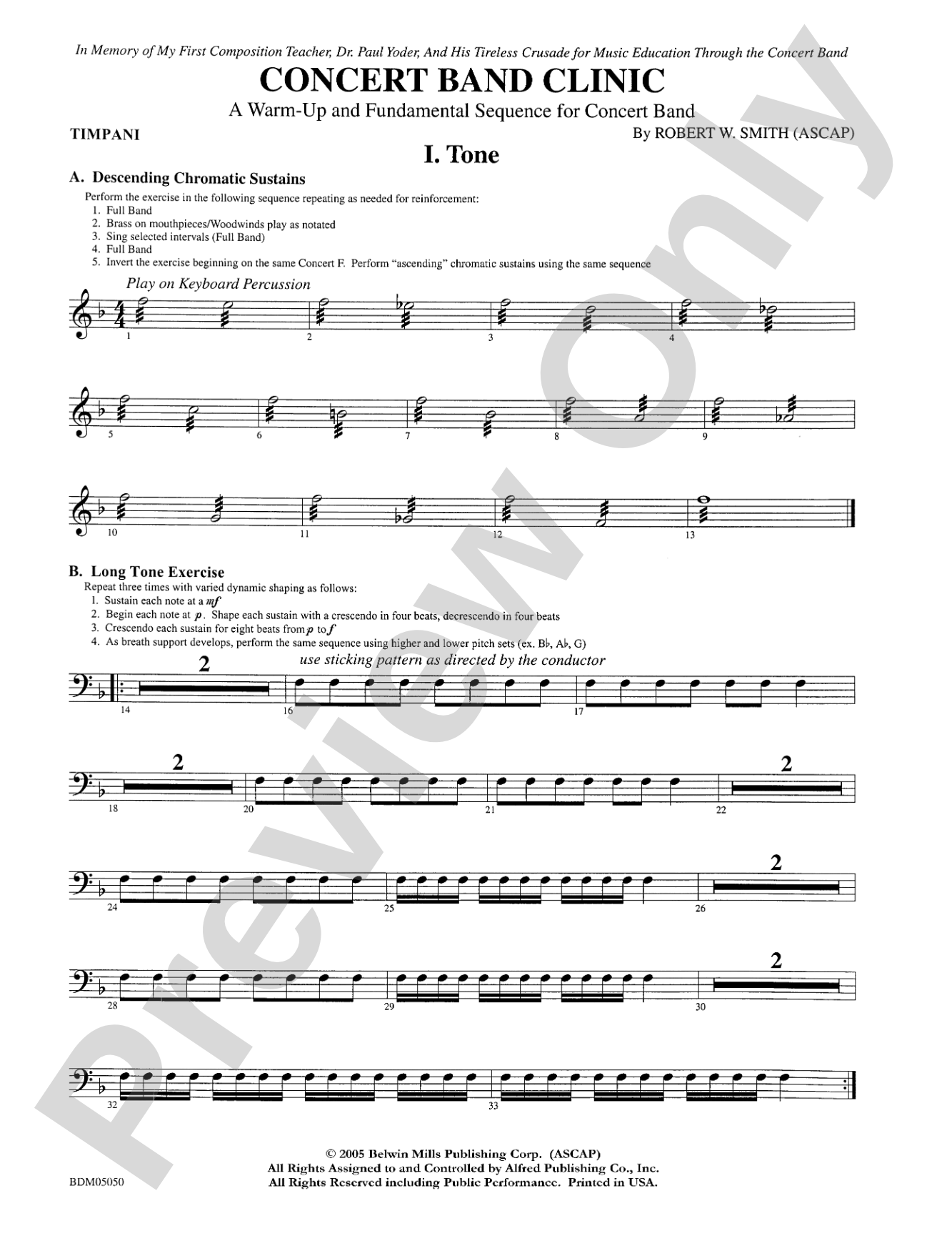 Concert Band Clinic (A Warm-Up and Fundamental Sequence for Concert Band): Timpani