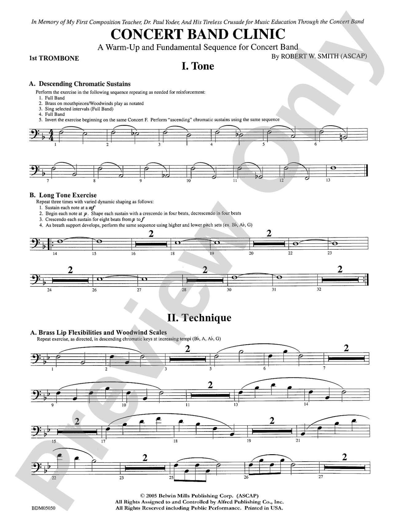 Concert Band Clinic (A Warm-Up and Fundamental Sequence for Concert Band): 1st Trombone