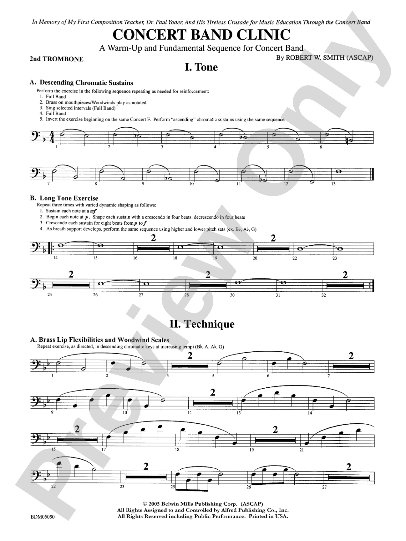 Concert Band Clinic (A Warm-Up and Fundamental Sequence for Concert Band): 2nd Trombone