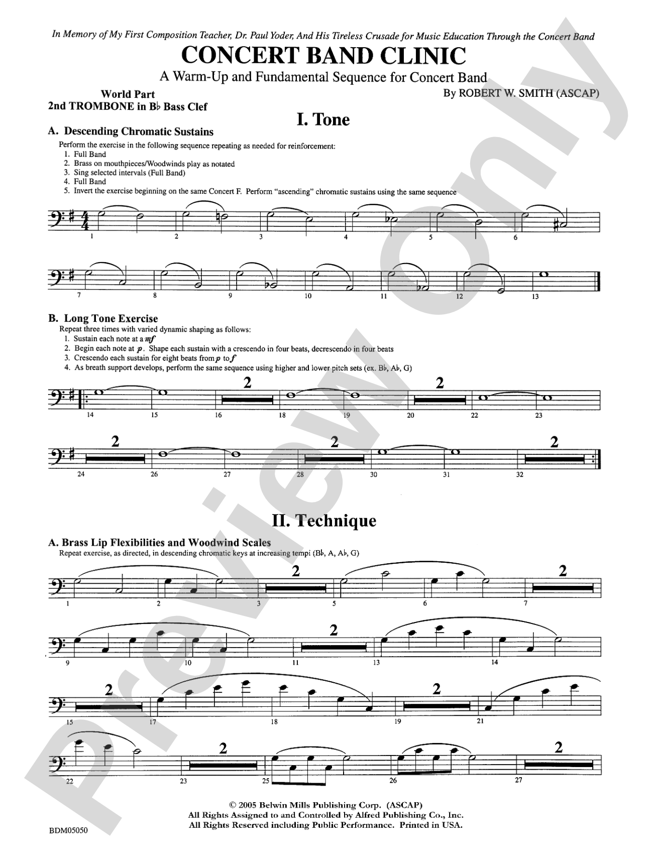 Concert Band Clinic (A Warm-Up and Fundamental Sequence for Concert Band): WP 2nd B-flat Trombone B.C.