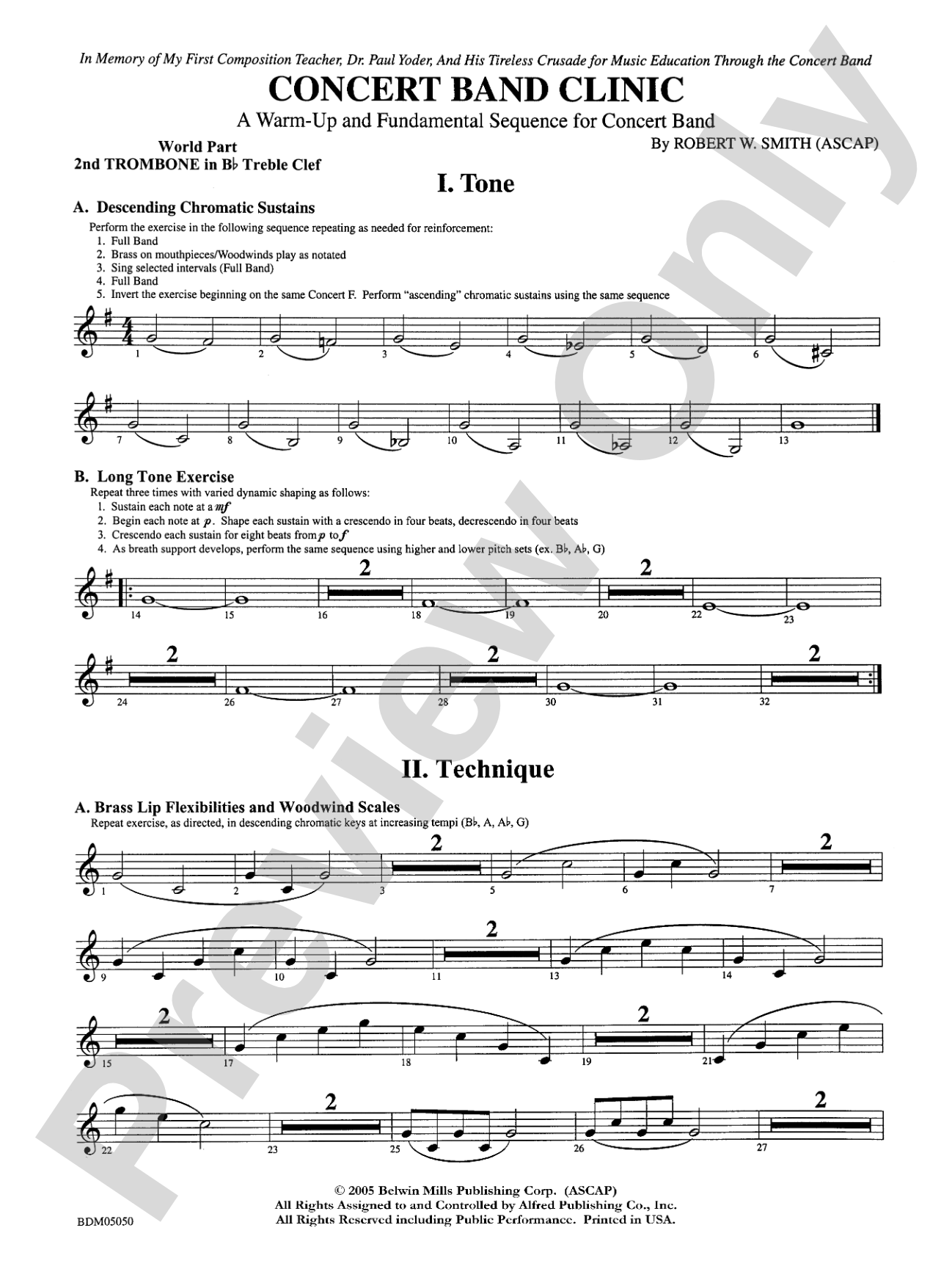 Concert Band Clinic (A Warm-Up and Fundamental Sequence for Concert Band): WP 2nd B-flat Trombone T.C.