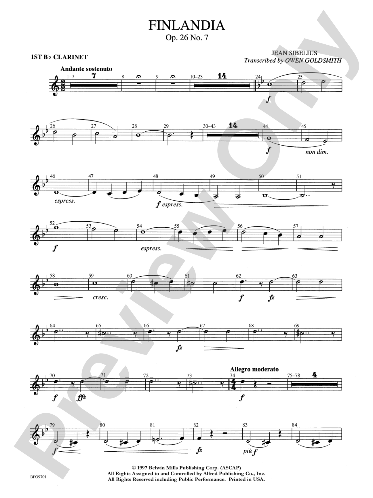 Finlandia: 1st B-flat Clarinet