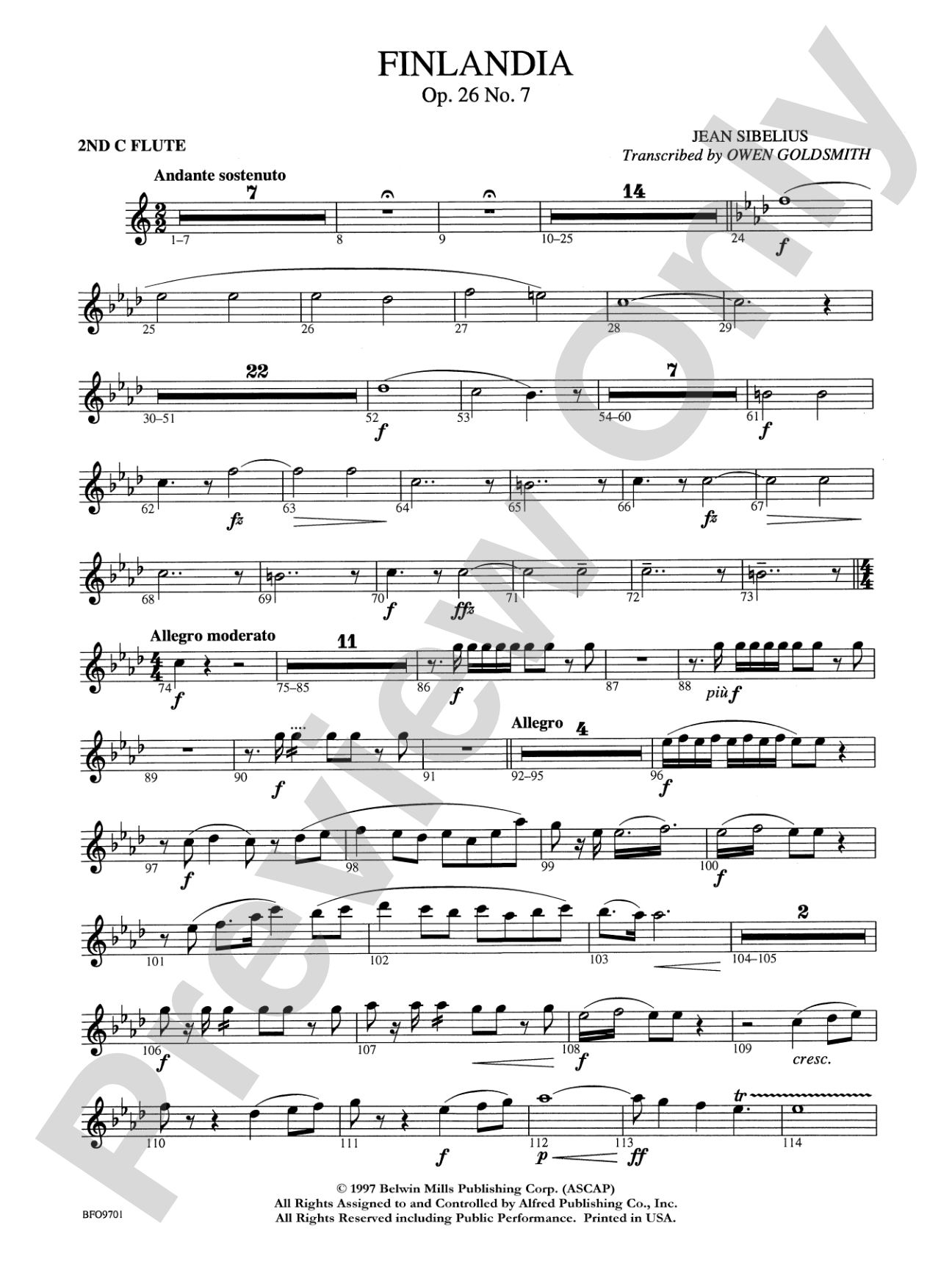 Finlandia: 2nd Flute