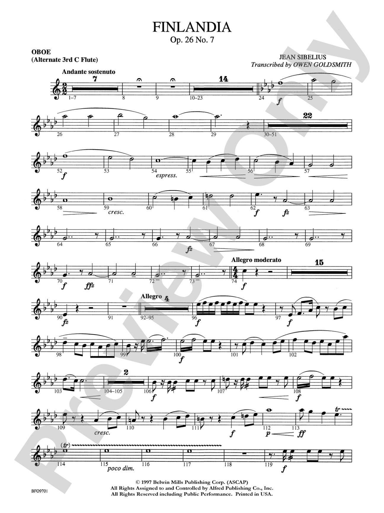 Finlandia: Oboe