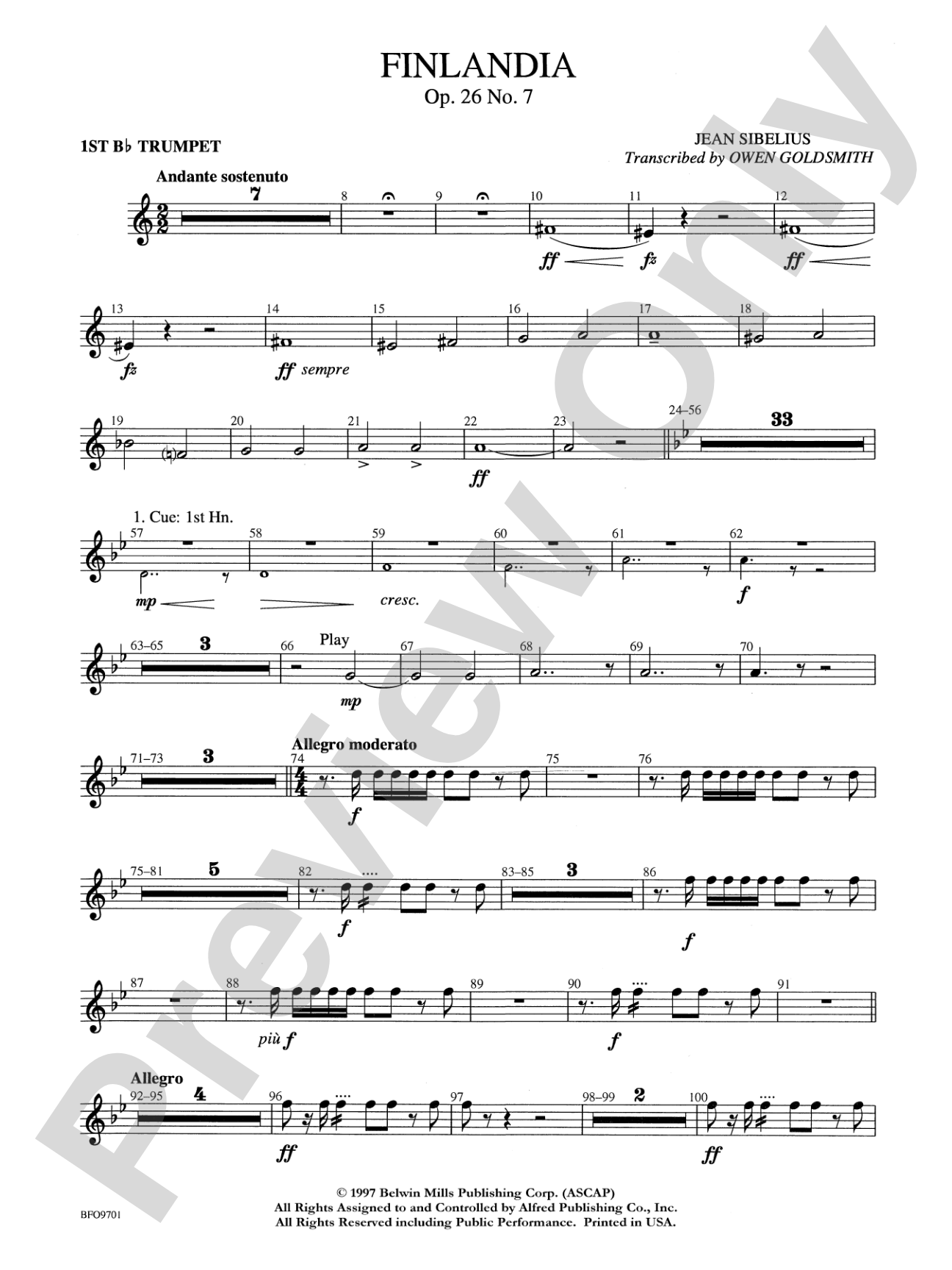 Finlandia: 1st B-flat Trumpet