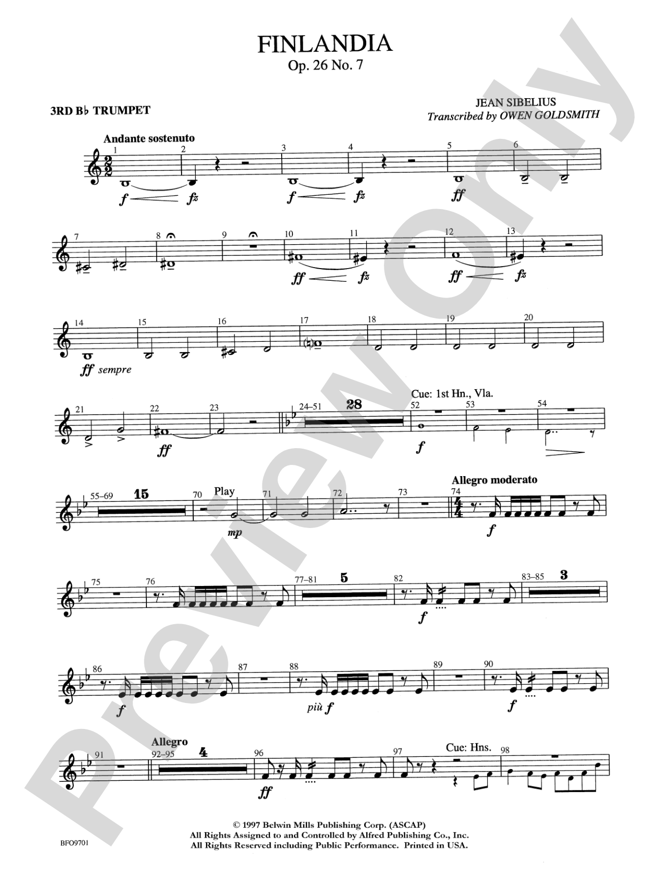Finlandia: 3rd B-flat Trumpet