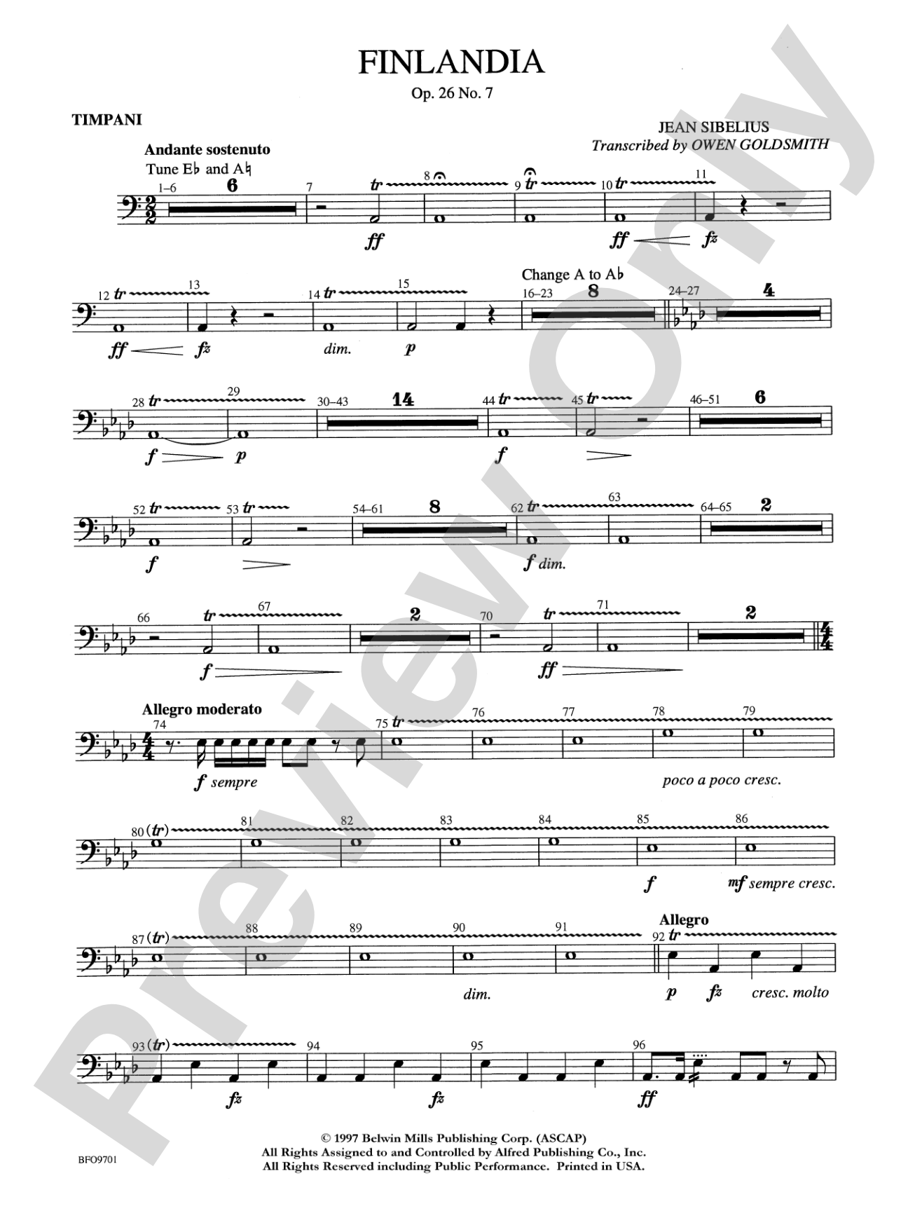 Finlandia: Timpani