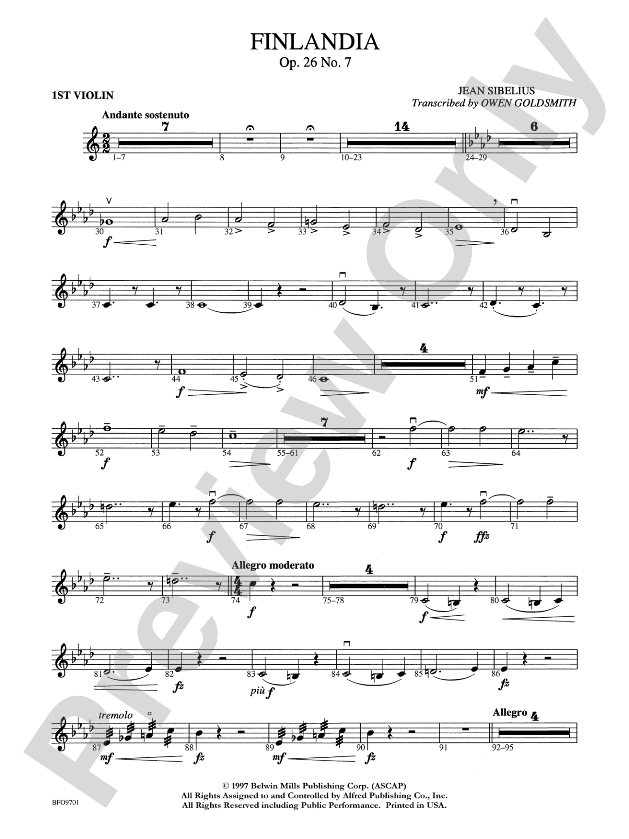 Finlandia: 1st Violin