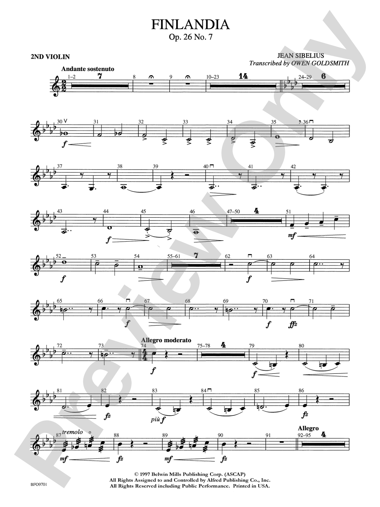 Finlandia: 2nd Violin