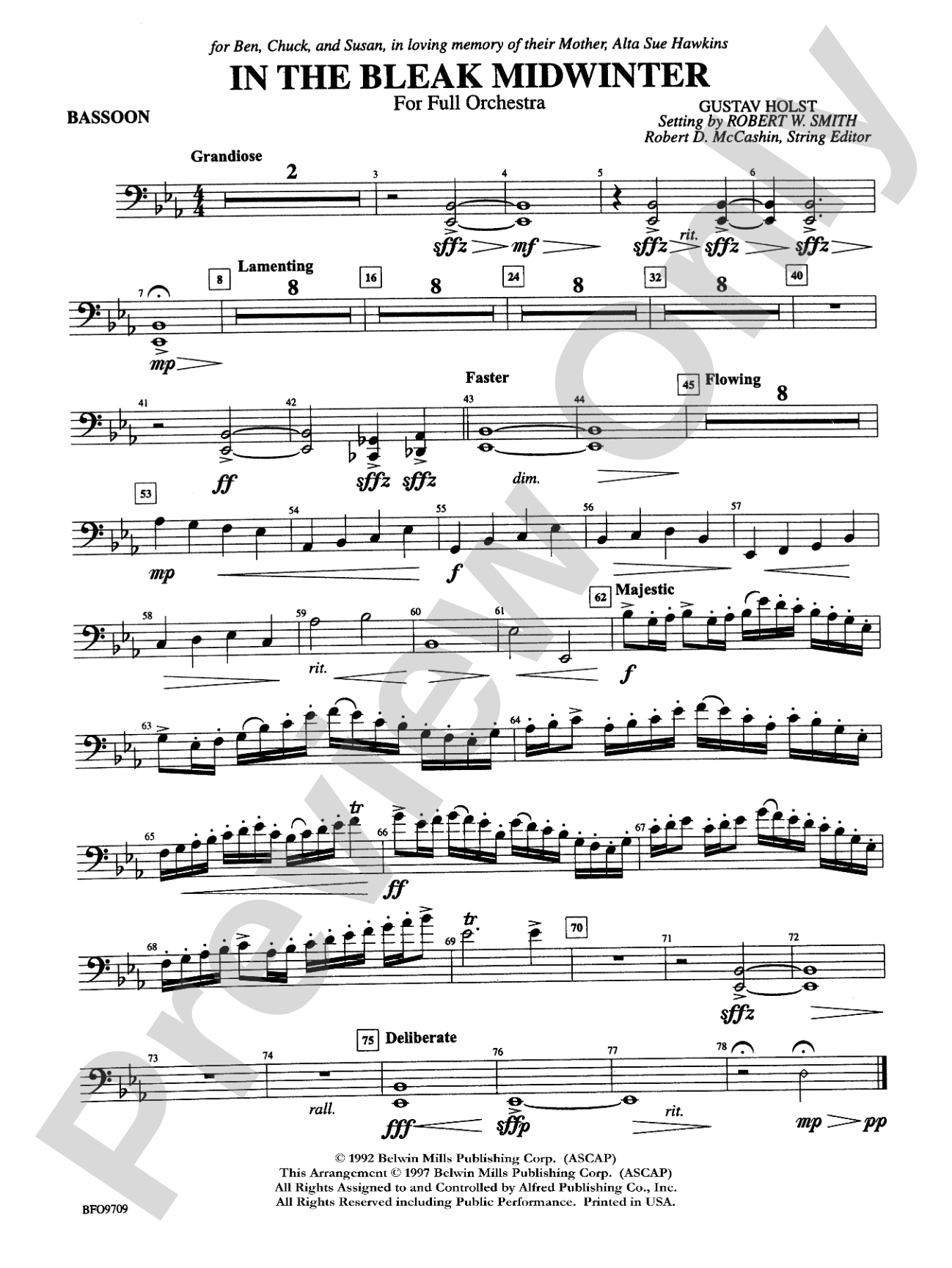 In the Bleak Midwinter: Bassoon