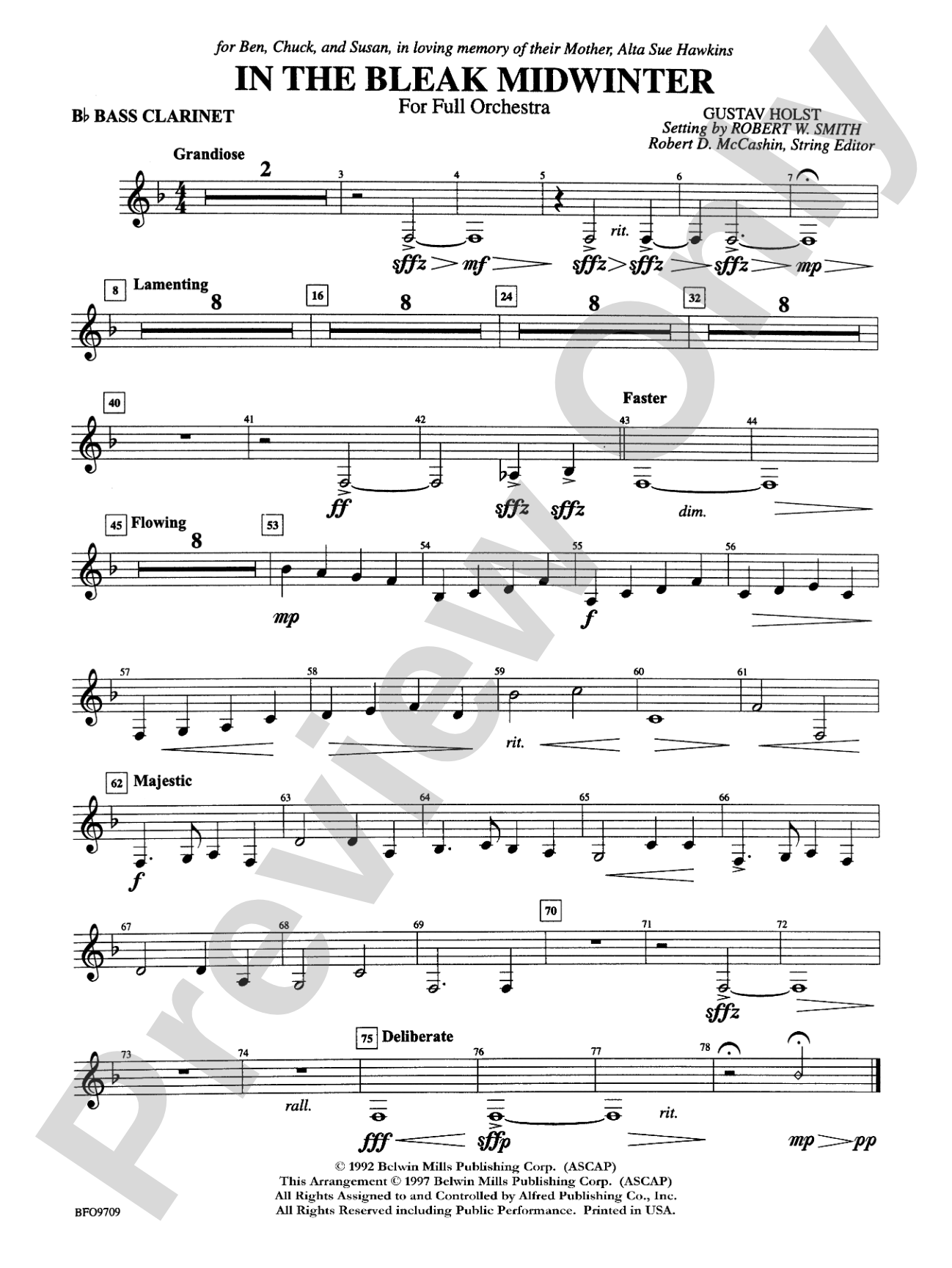 In the Bleak Midwinter: B-flat Bass Clarinet