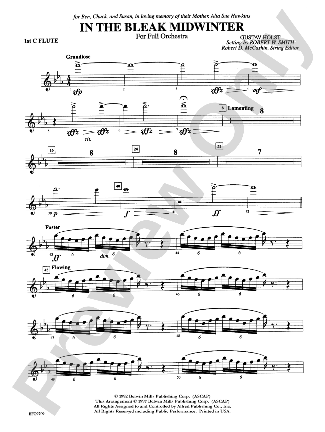 In the Bleak Midwinter: Flute