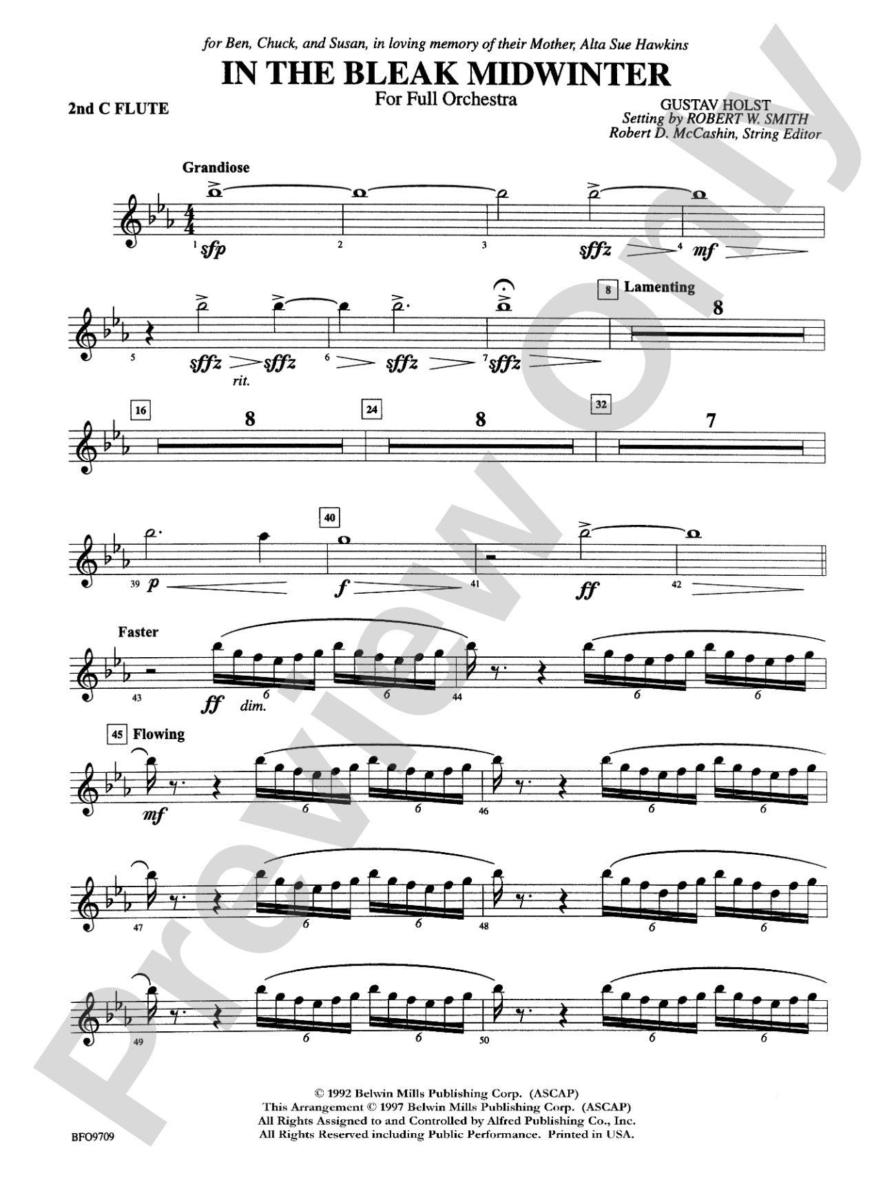 In the Bleak Midwinter: 2nd Flute