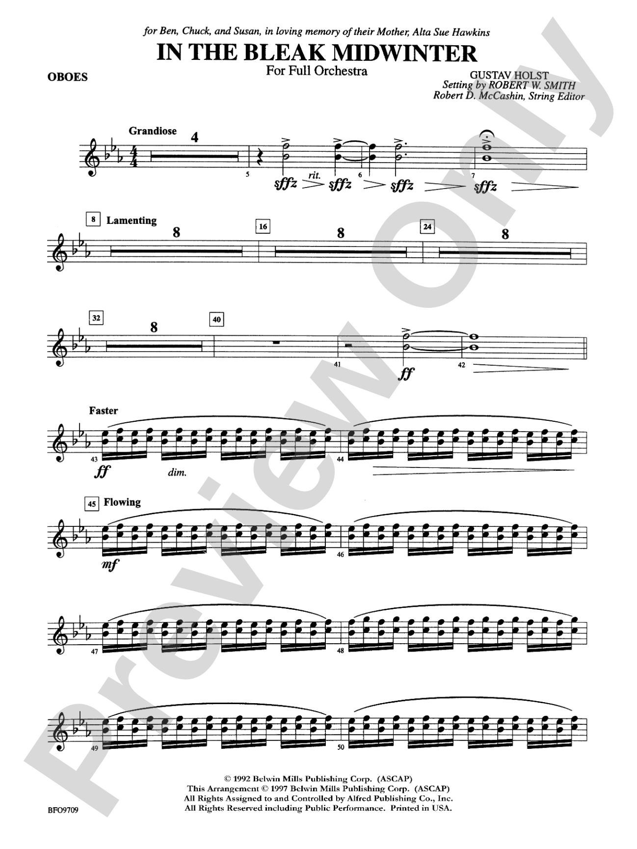 In the Bleak Midwinter: Oboe