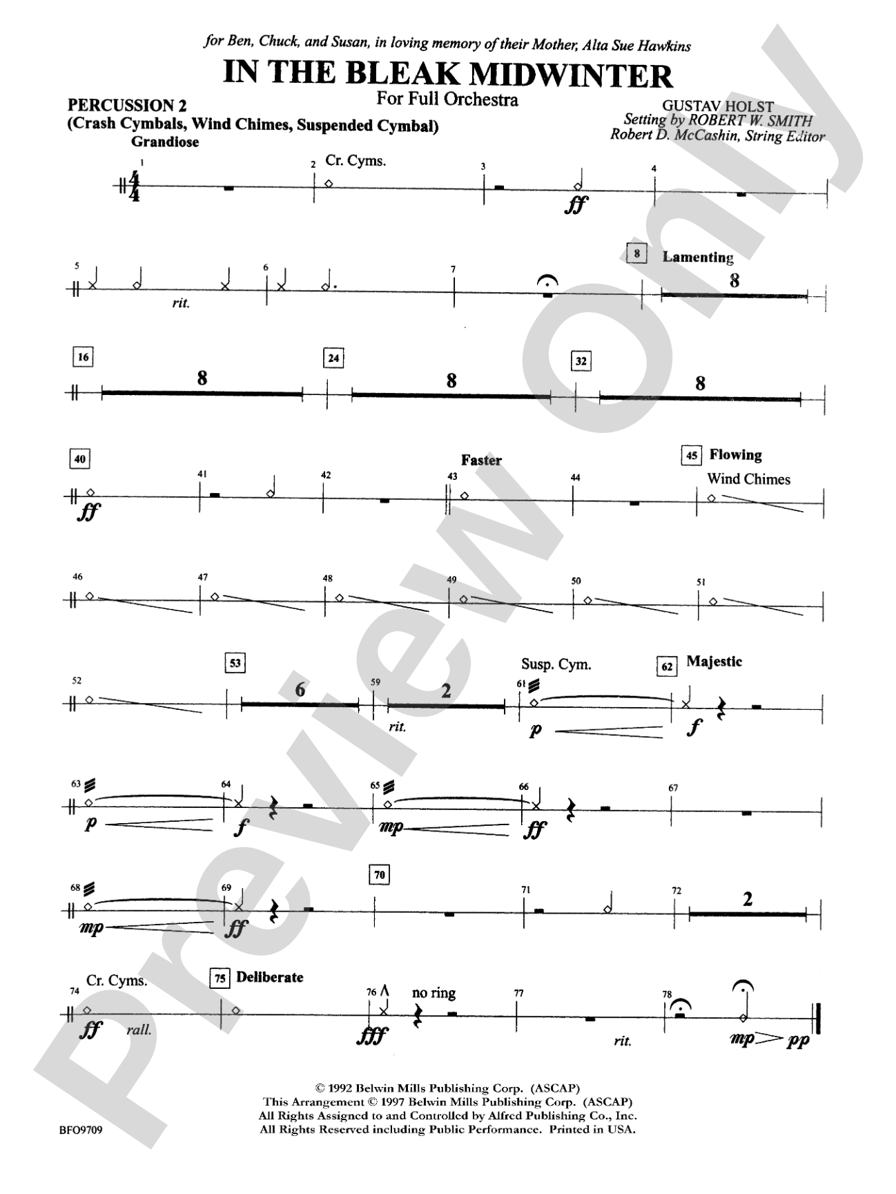 In the Bleak Midwinter: 2nd Percussion