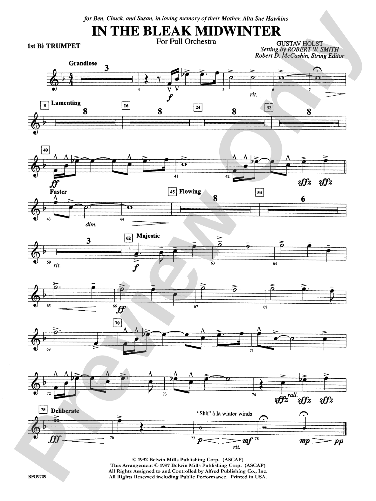 In the Bleak Midwinter: 1st B-flat Trumpet