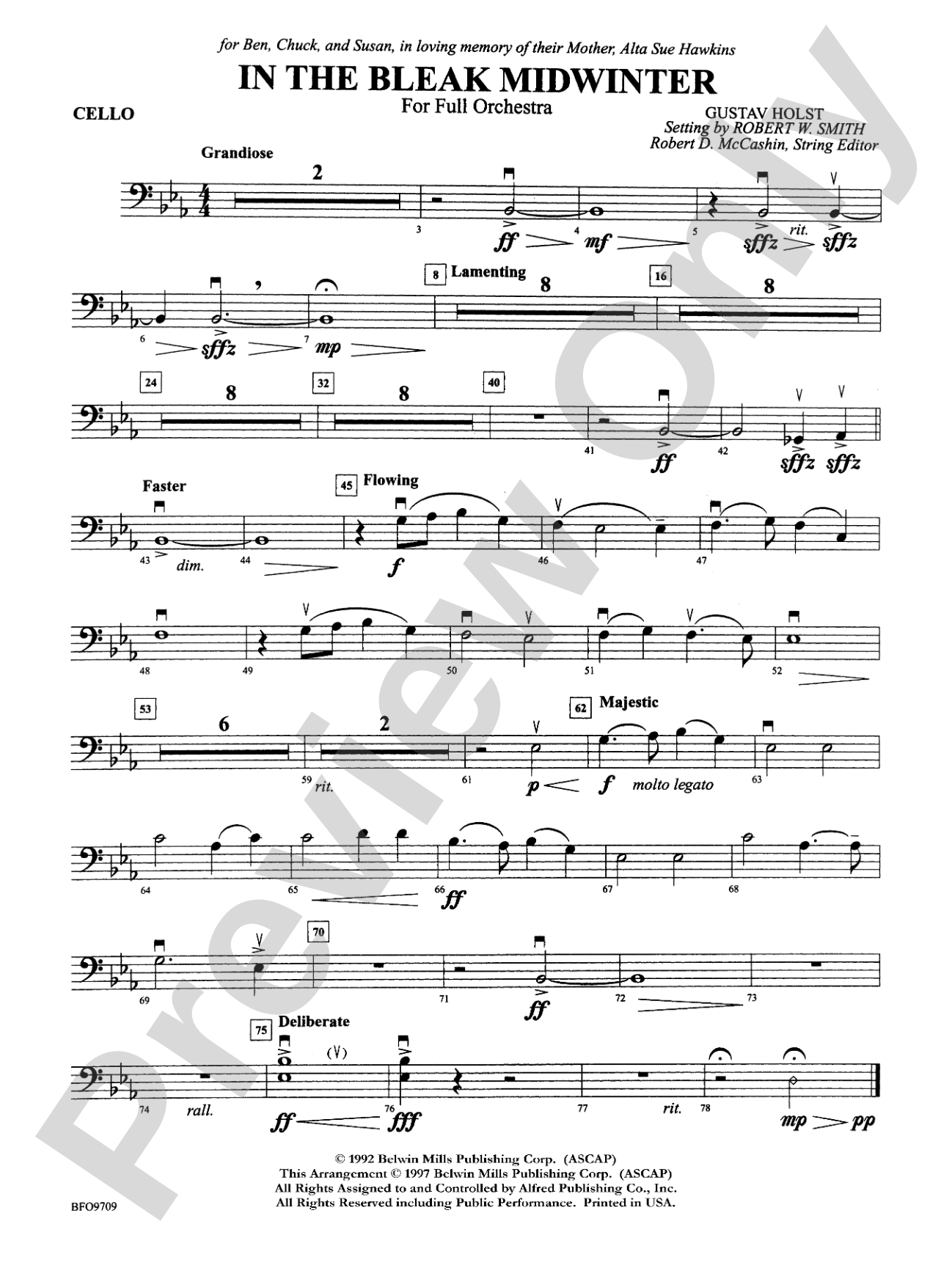 In the Bleak Midwinter: Cello