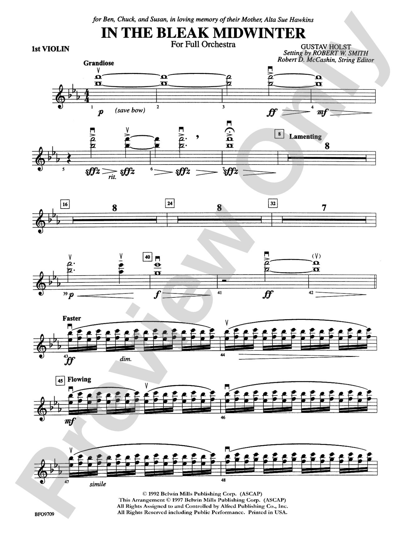 In the Bleak Midwinter: 1st Violin
