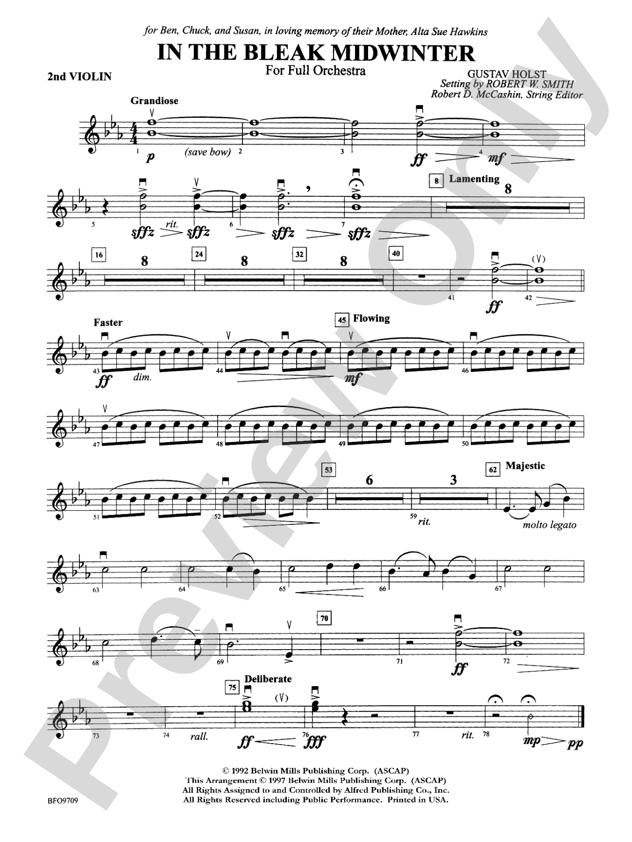 In the Bleak Midwinter: 2nd Violin