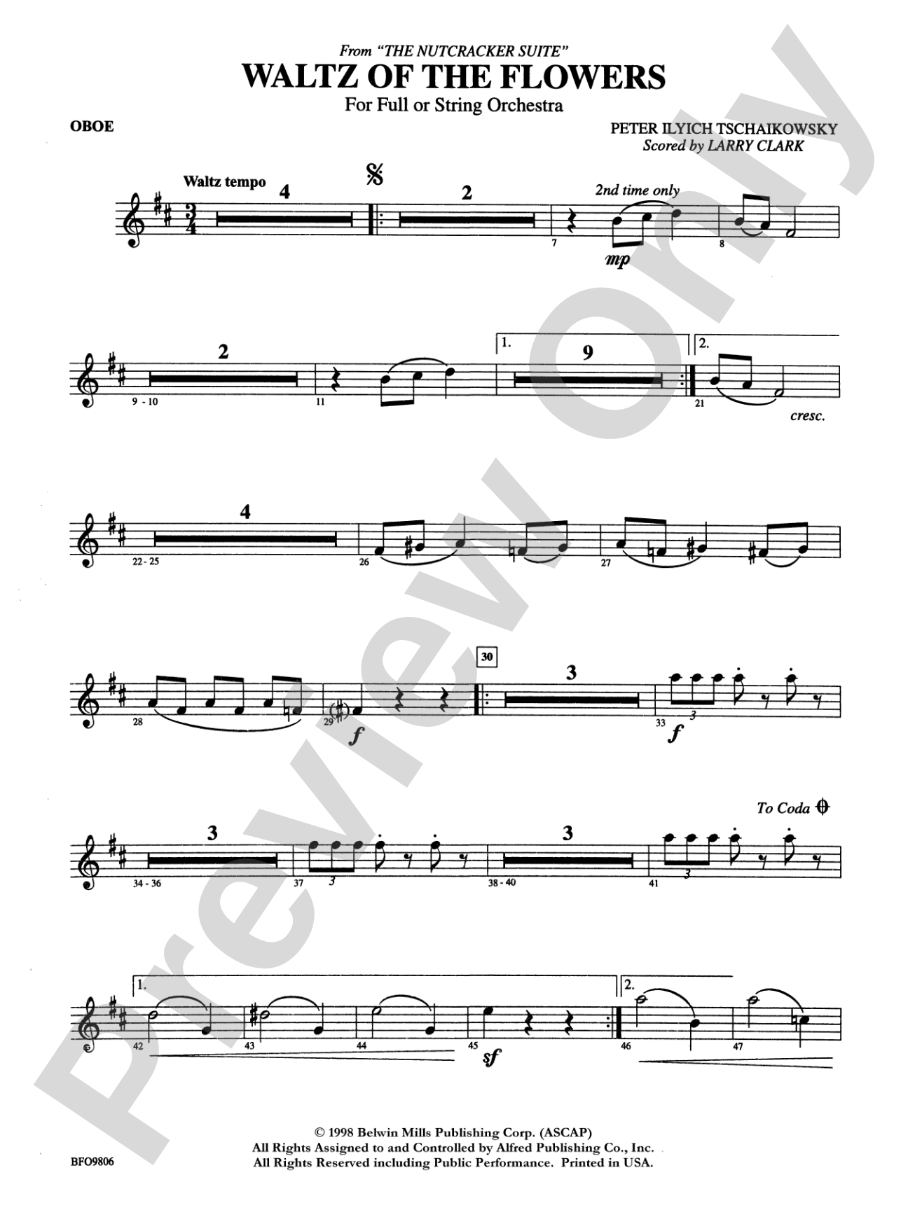 Waltz of the Flowers (from The Nutcracker Suite): Oboe