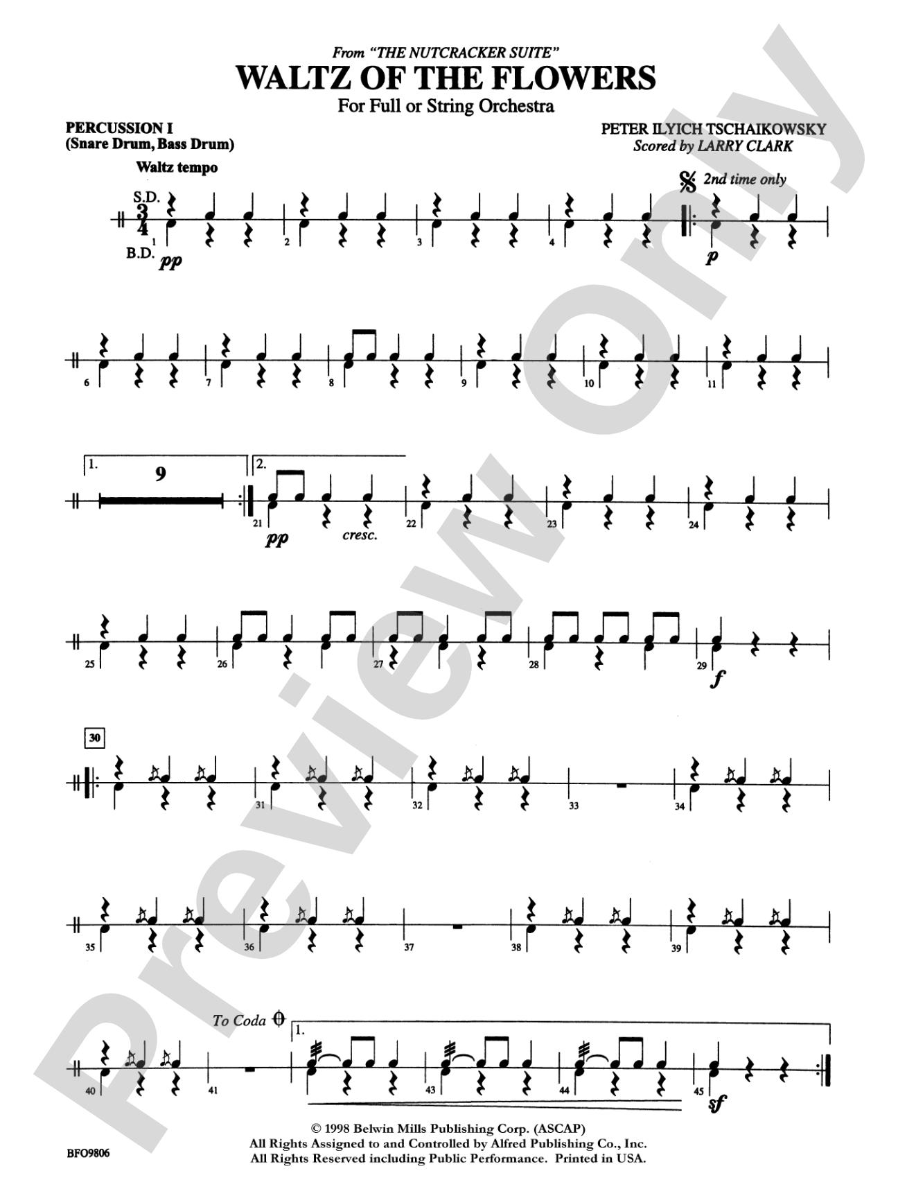 Waltz of the Flowers (from The Nutcracker Suite): 1st Percussion