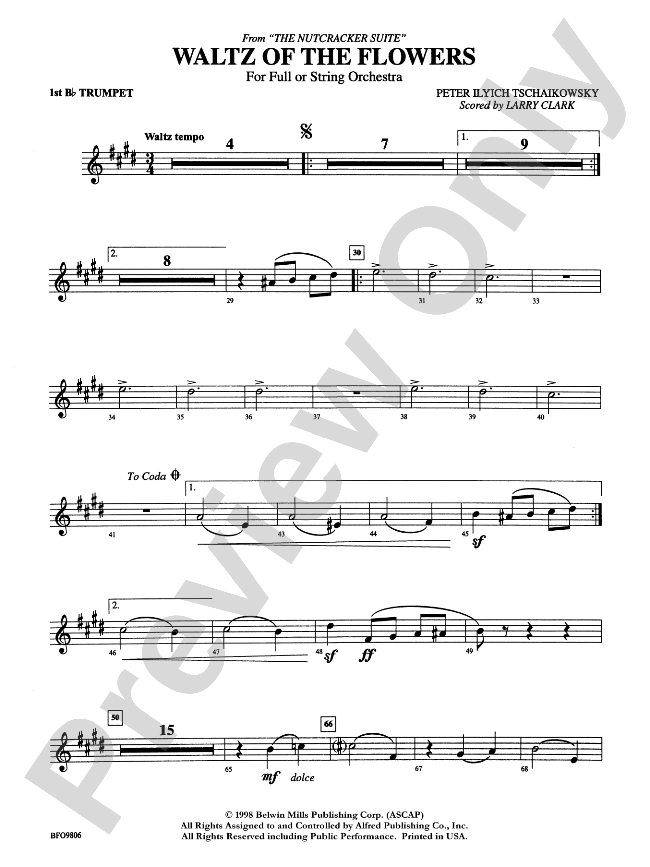 Waltz of the Flowers (from The Nutcracker Suite): 1st B-flat Trumpet