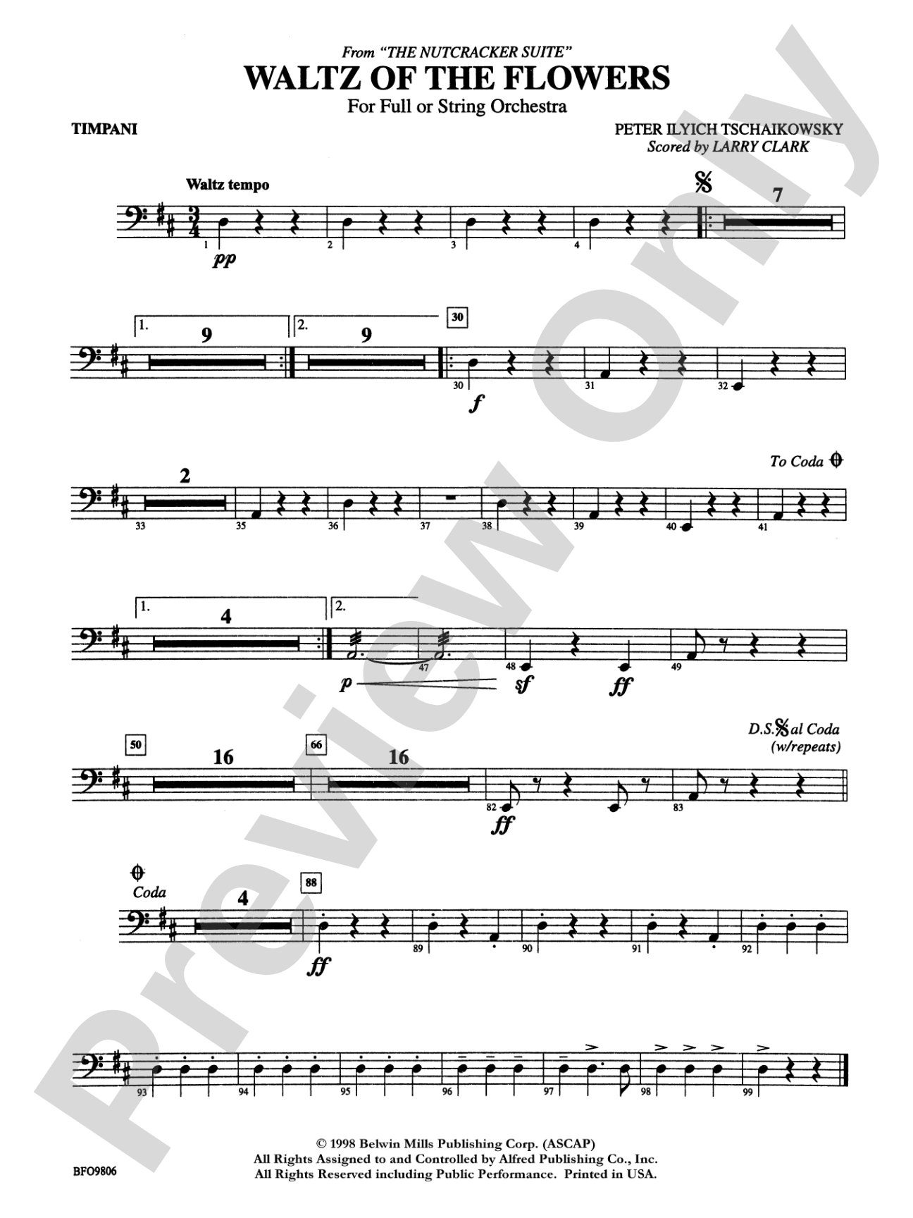 Waltz of the Flowers (from The Nutcracker Suite): Timpani