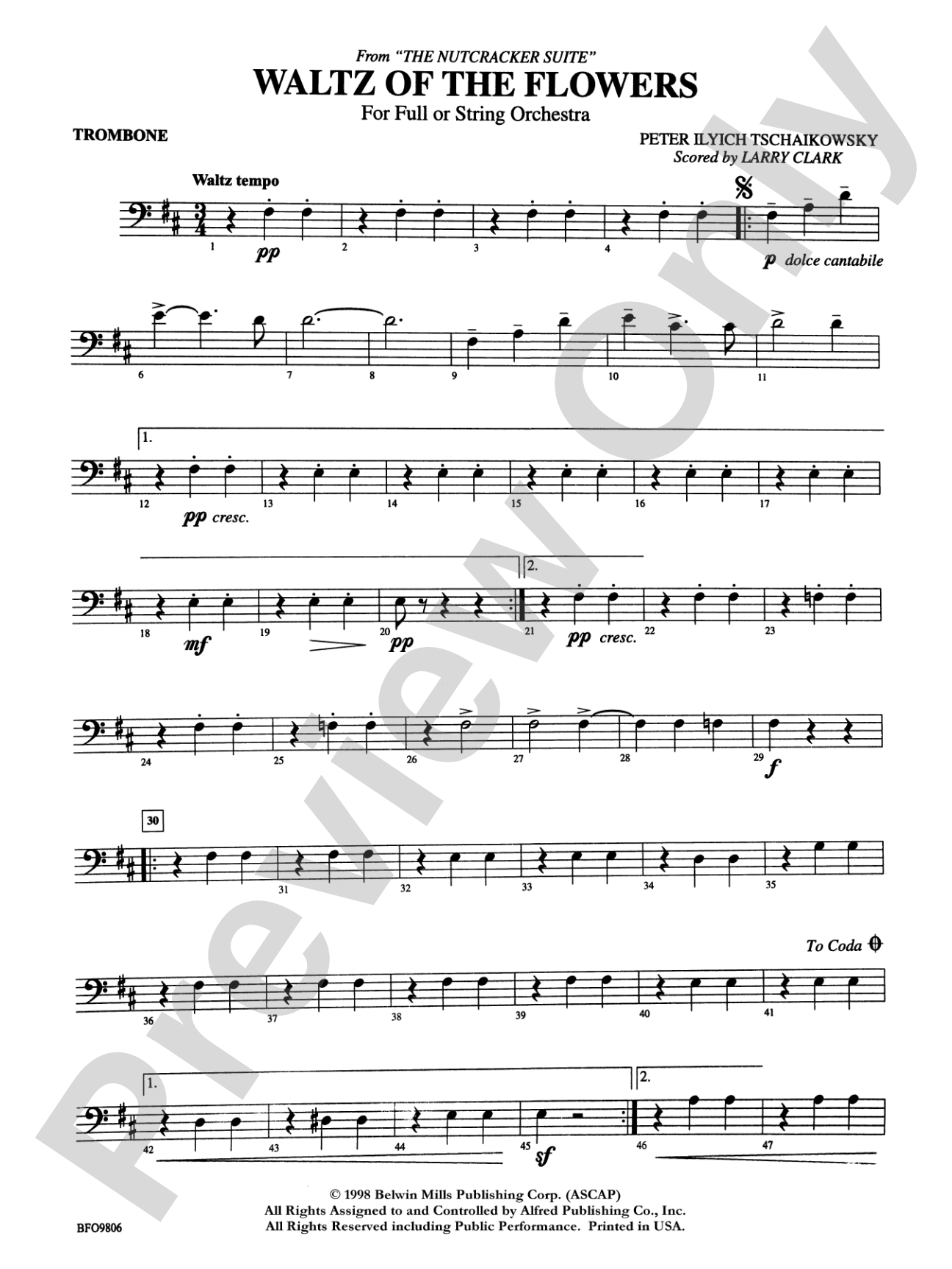 Waltz of the Flowers (from The Nutcracker Suite): 1st Trombone