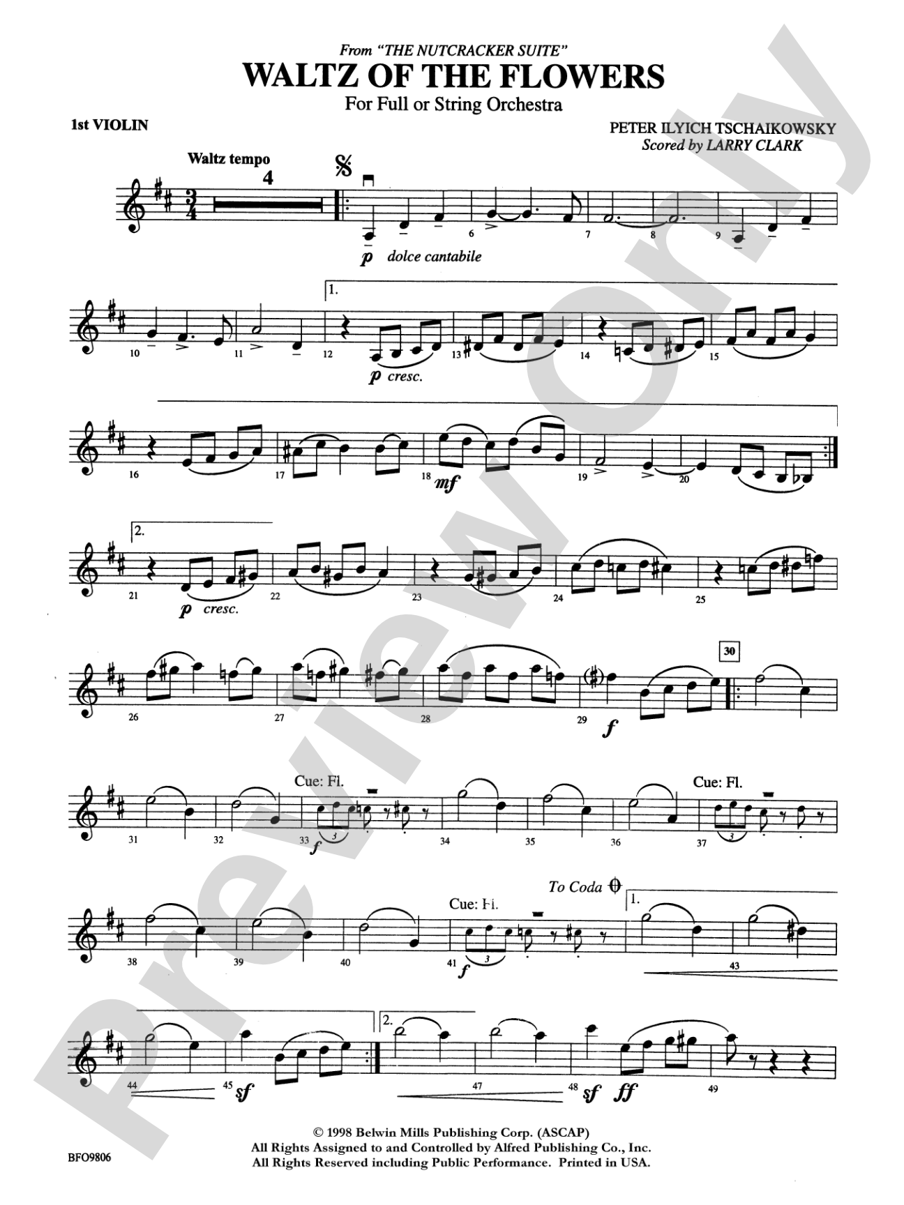Waltz of the Flowers (from The Nutcracker Suite): 1st Violin