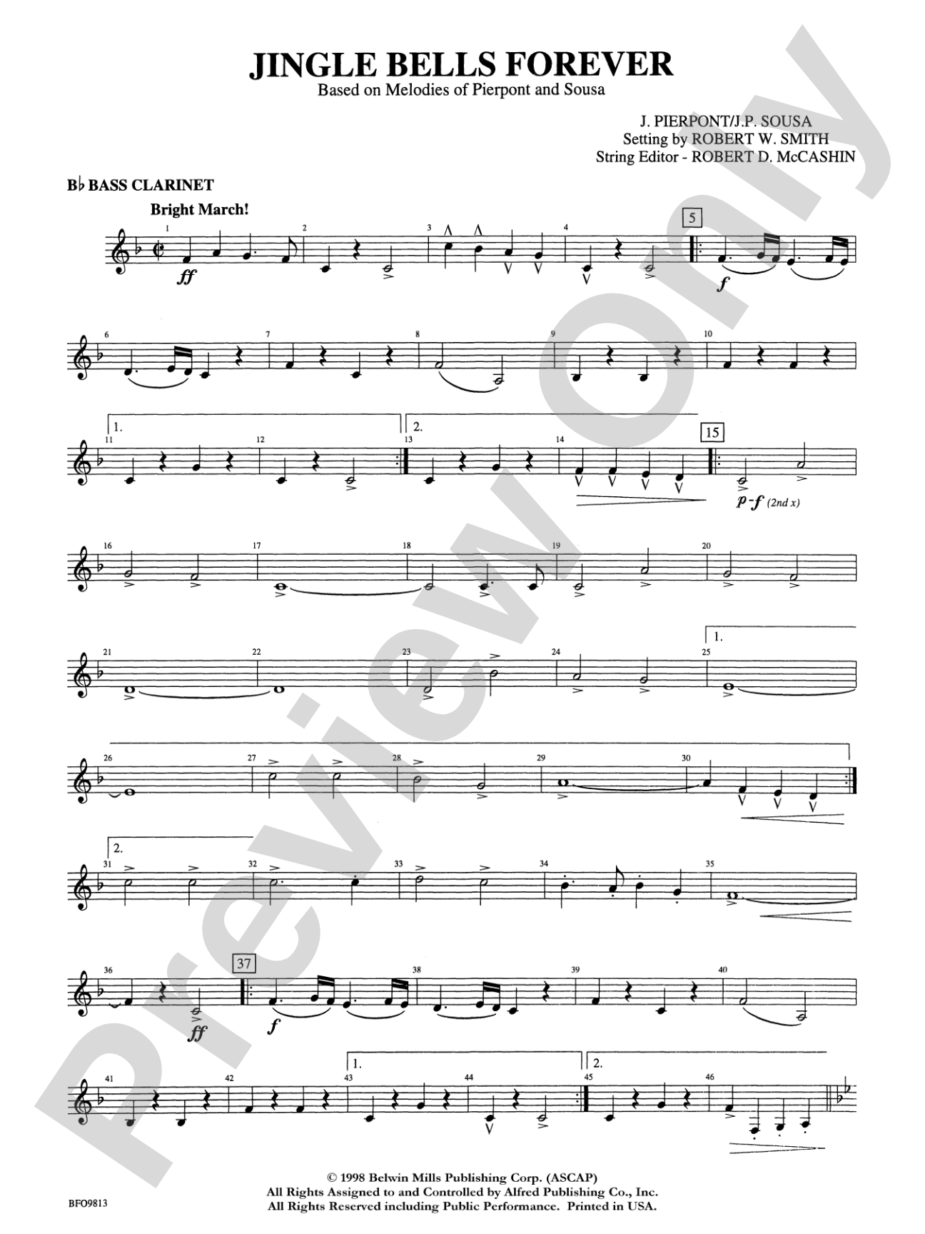 Jingle Bells Forever: B-flat Bass Clarinet