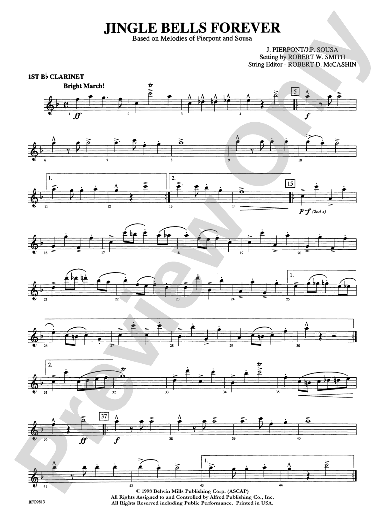 Jingle Bells Forever: 1st B-flat Clarinet