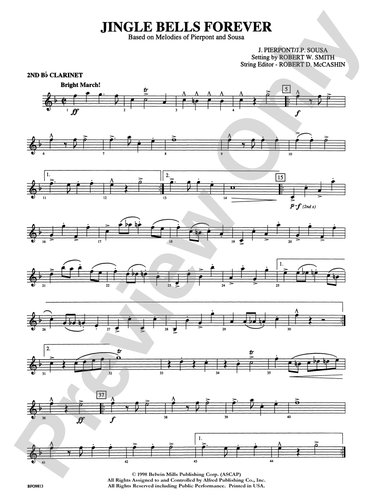 Jingle Bells Forever: 2nd B-flat Clarinet