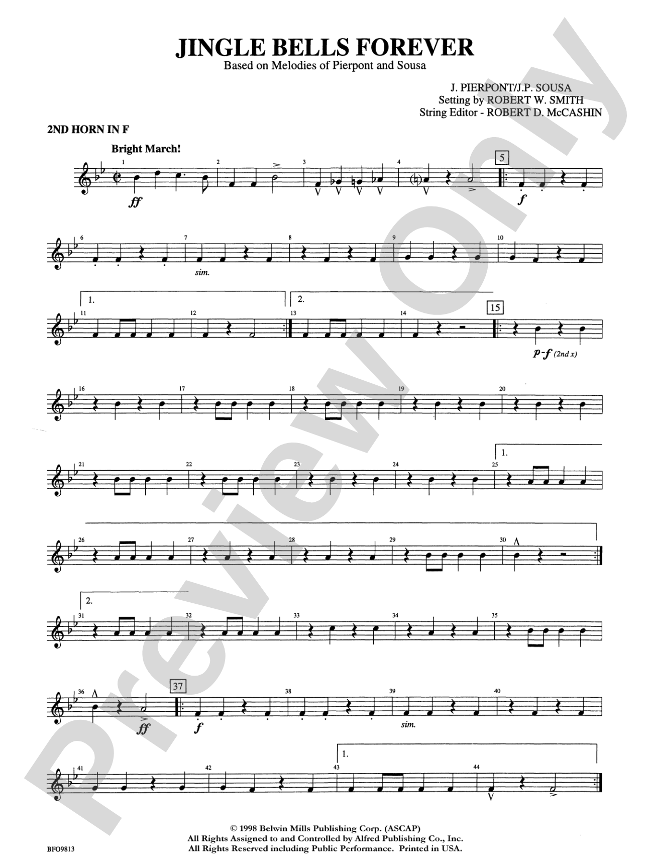 Jingle Bells Forever: 2nd F Horn