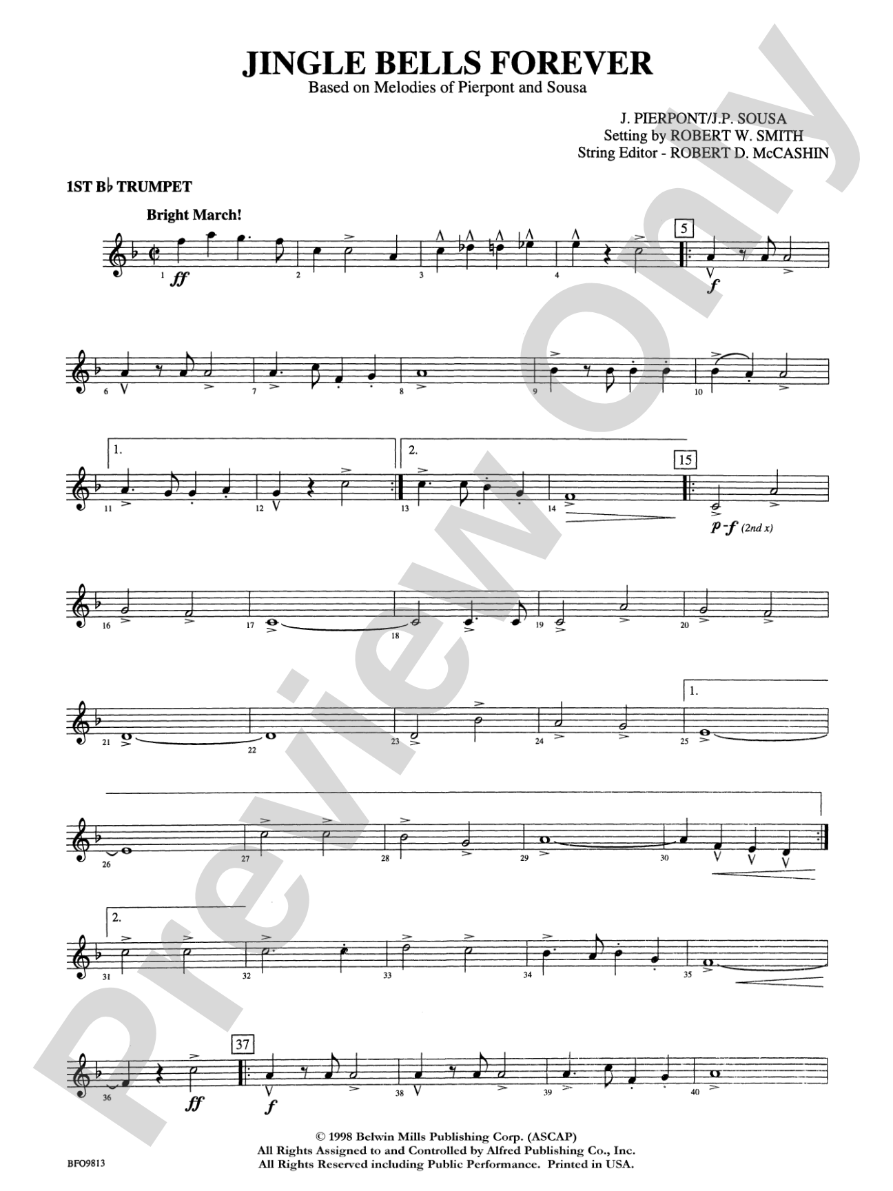 Jingle Bells Forever: 1st B-flat Trumpet