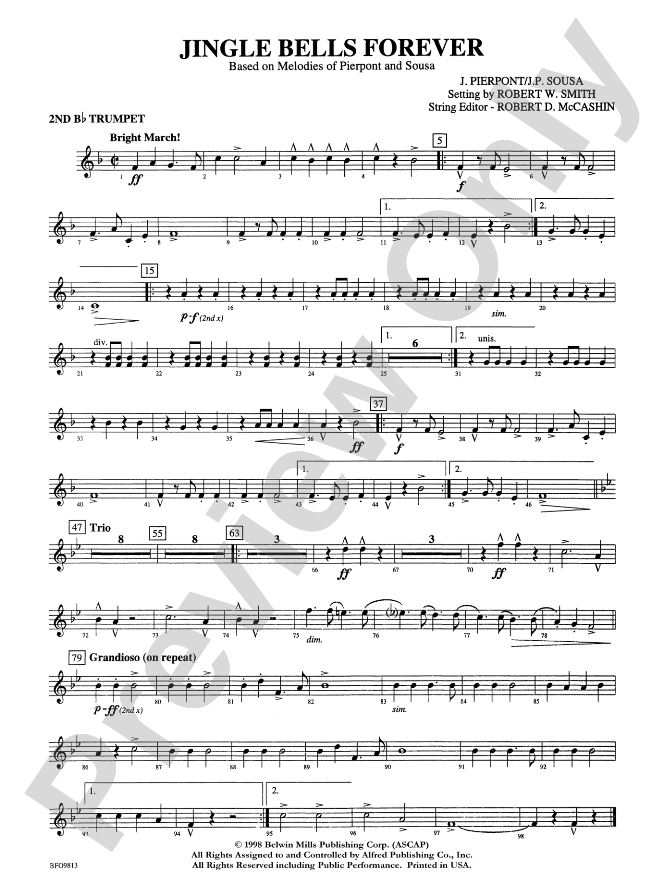 Jingle Bells Forever: 2nd B-flat Trumpet